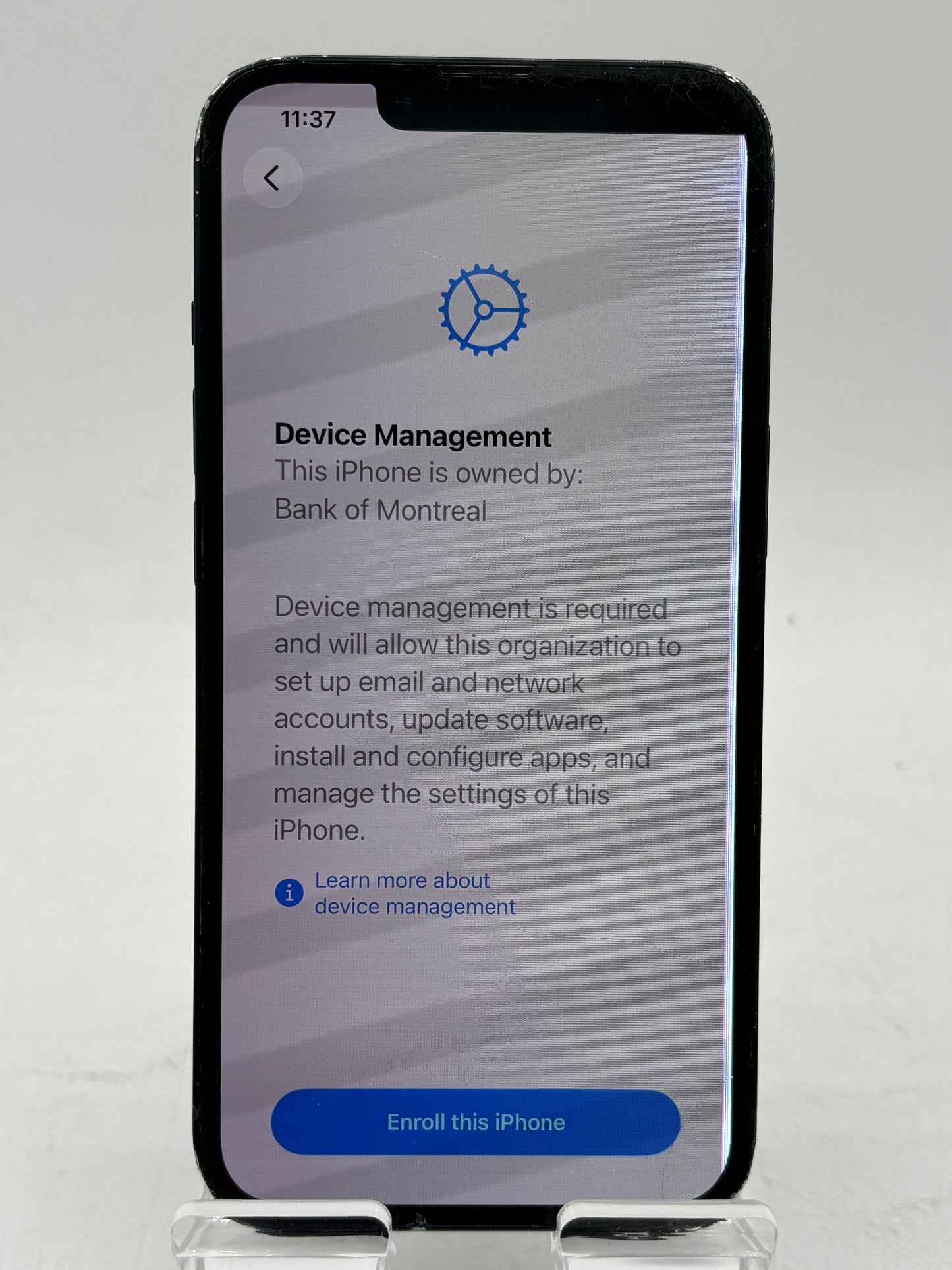 Unlocked Apple iPhone 12 64GB A2482 MLA23LL/A Black REMOTELY MANAGED