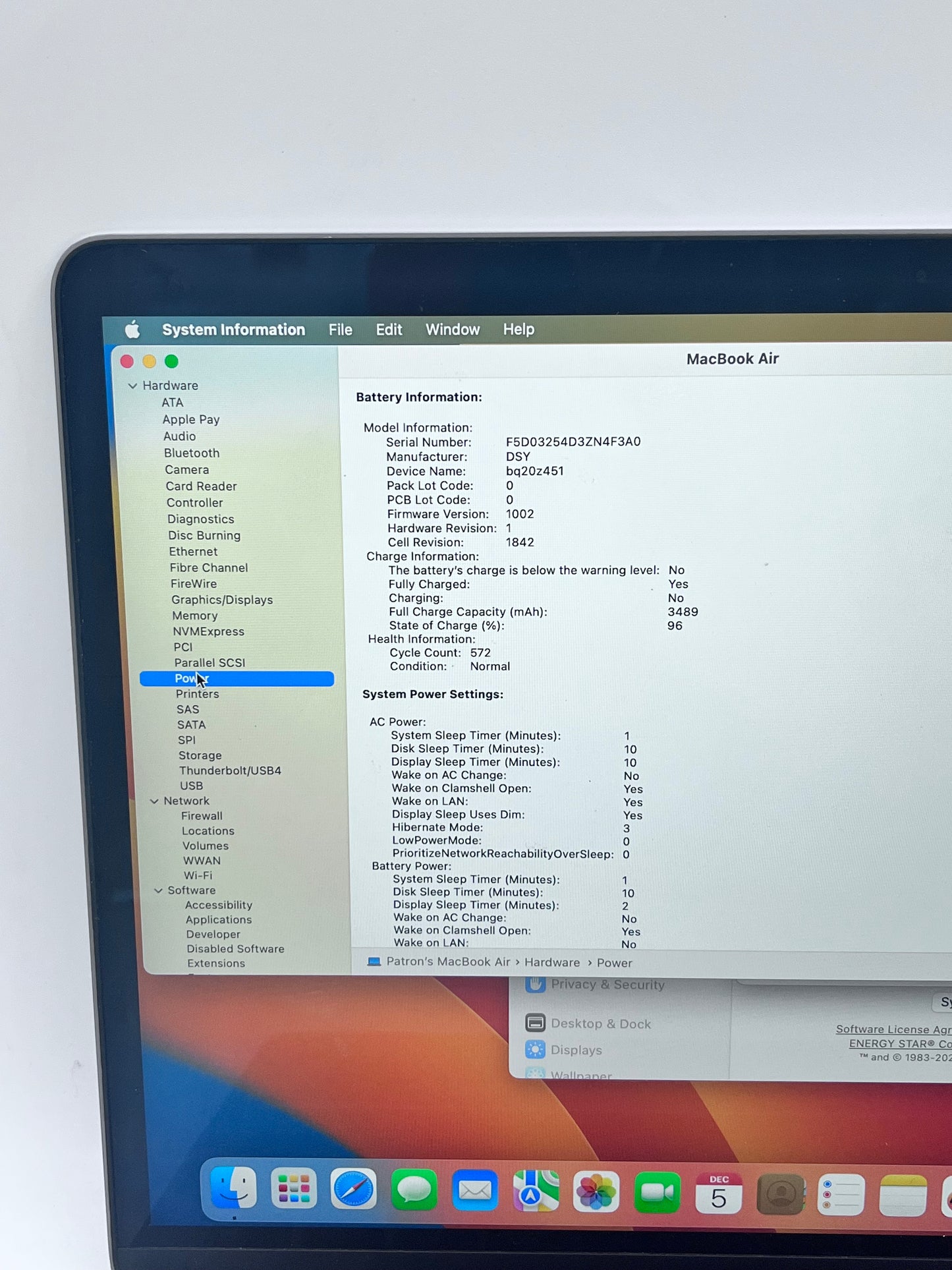 Apple MacBook Air 13" Retina i5 A2179 2020 Space Gray REMOTELY MANAGED BY PASSED READ