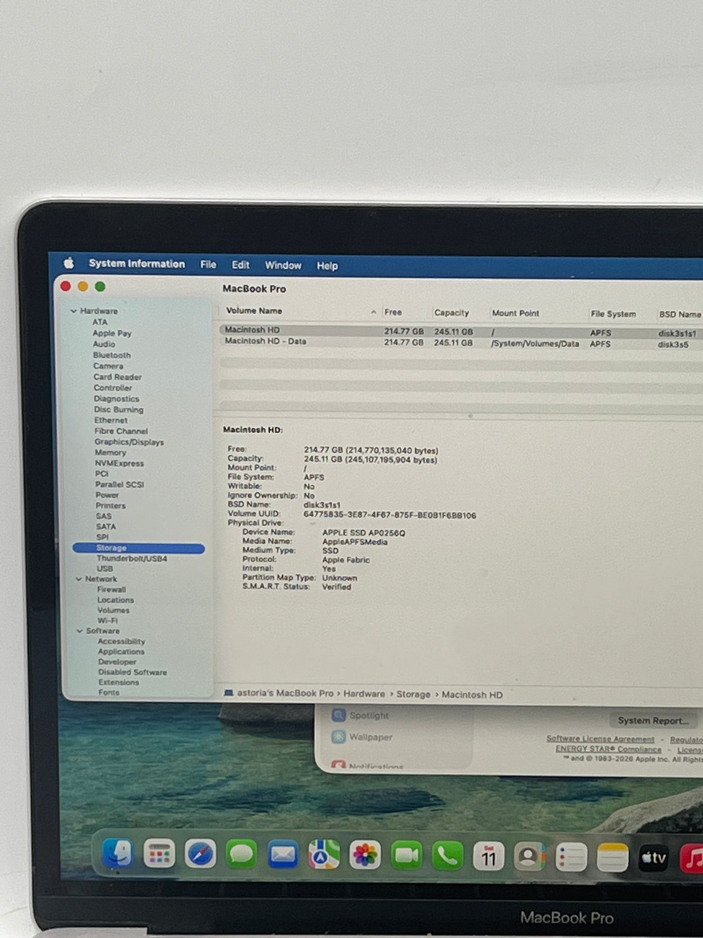 2020 Apple MacBook Pro 13" A2338 M1 8GB 256GB Laptop SCREEN FRAME CRACKED!