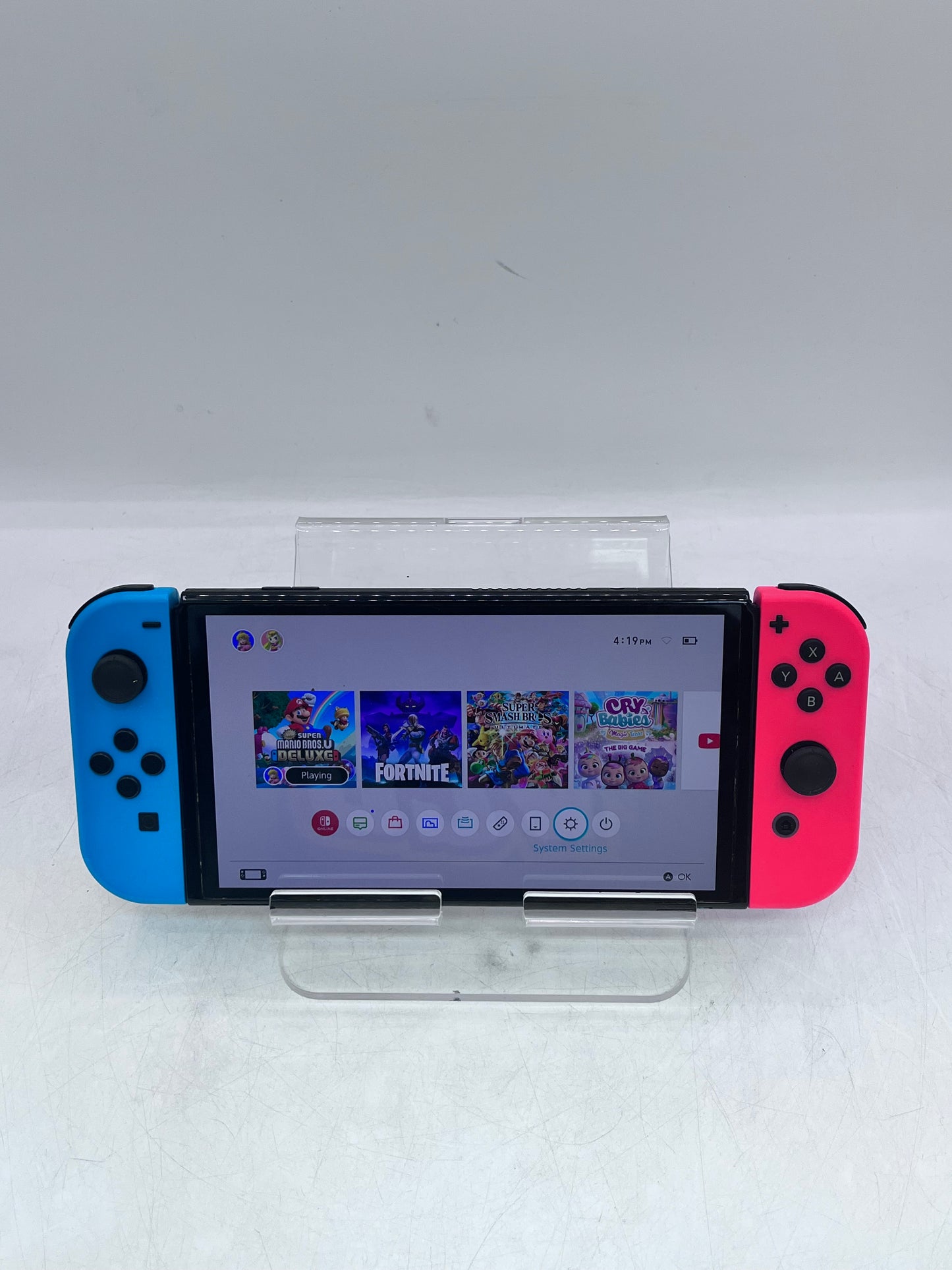 Nintendo Switch OLED Video Game Console Only HEG-001 Red/Blue Good Condition