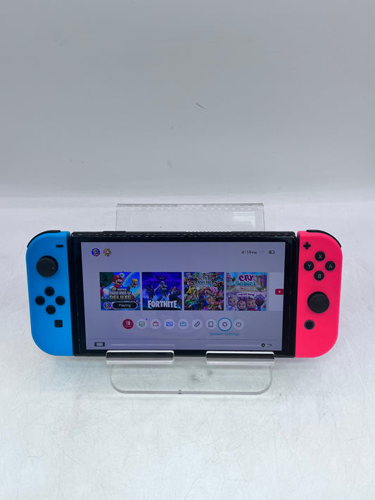 Nintendo Switch OLED Video Game Console Only HEG-001 Red/Blue Good Condition