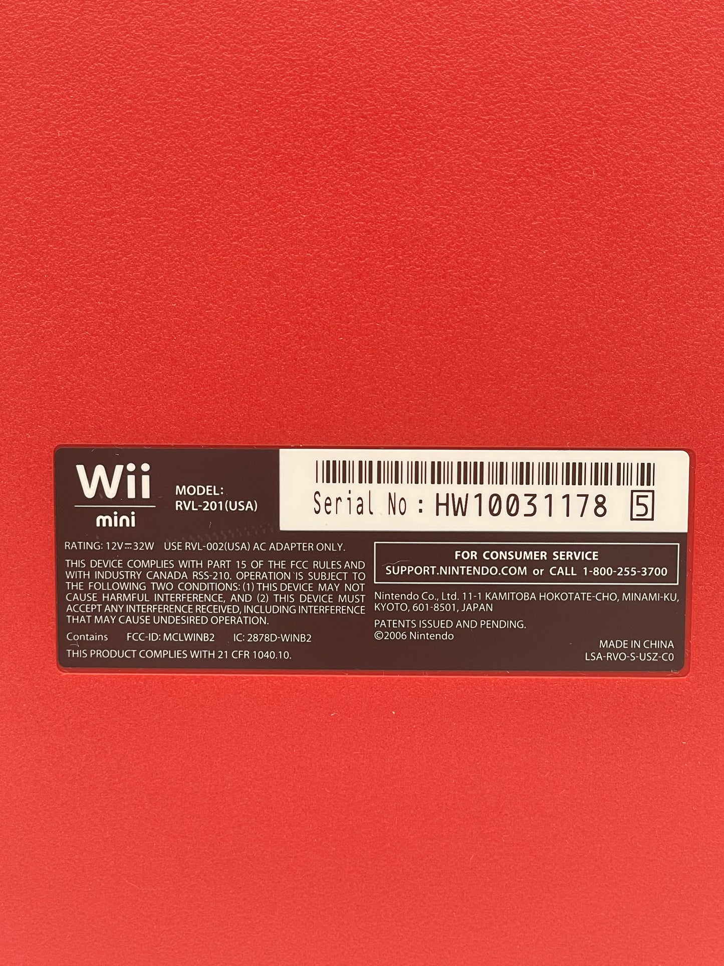 Nintendo Wii Mini - Red - New Open Box - Fully Functional with Accessories