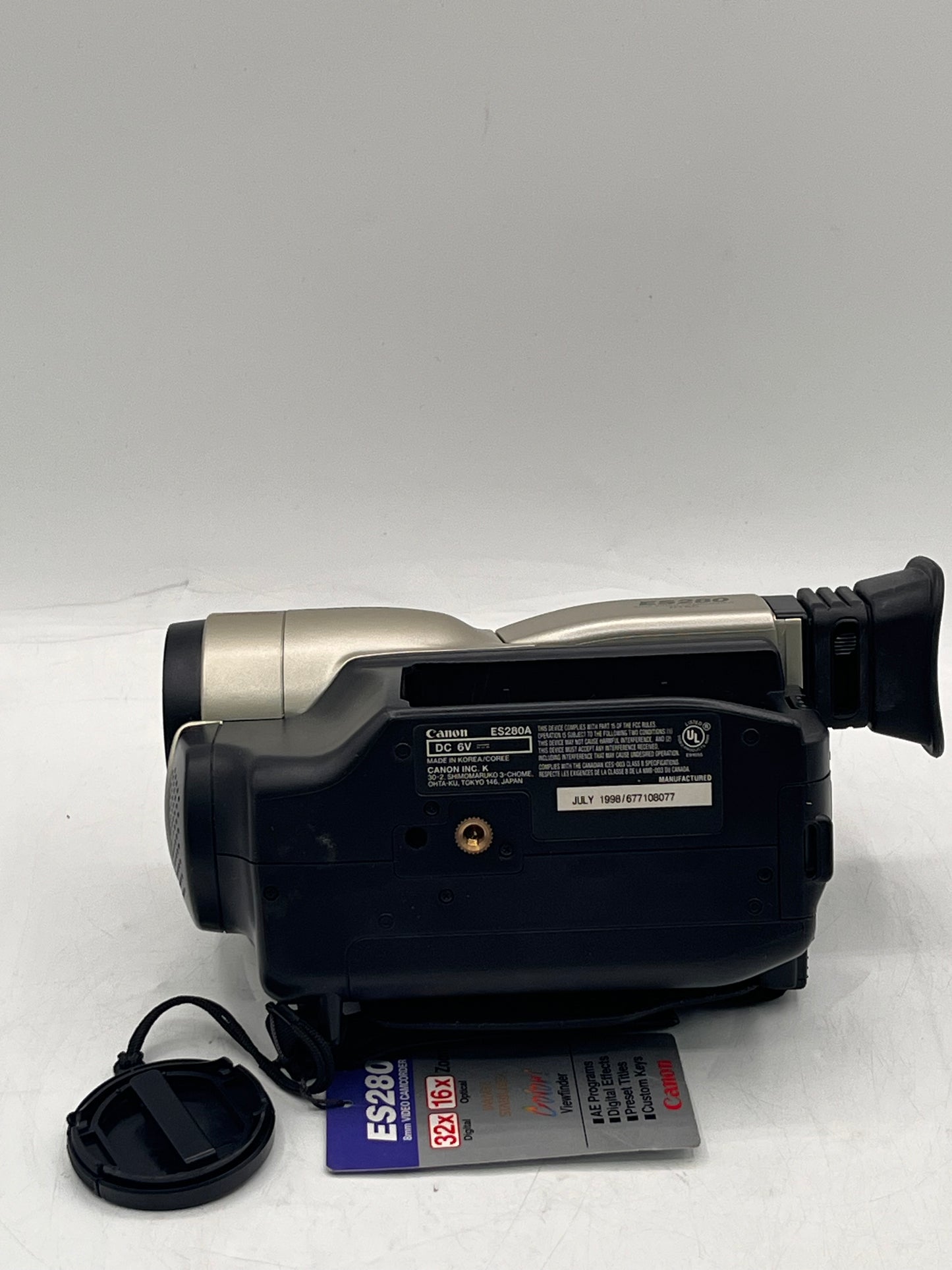 Canon EOS ES280 8mm Video Camcorder NTSC Digital Camera Black