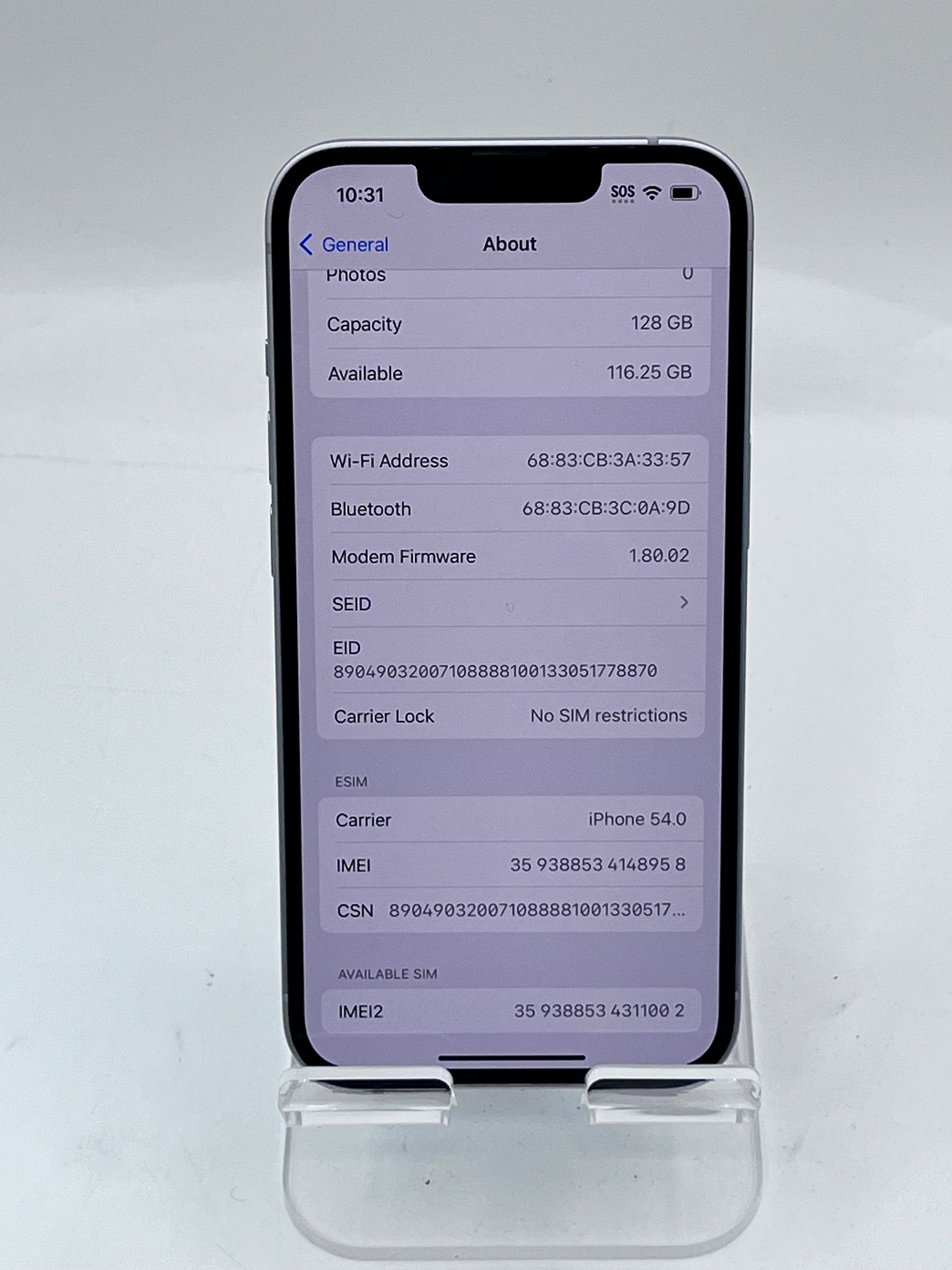 Unlocked Apple iPhone 14 6.1" MPUX3LL/A A2649 128GB 6GB - Purple Excellent Condition