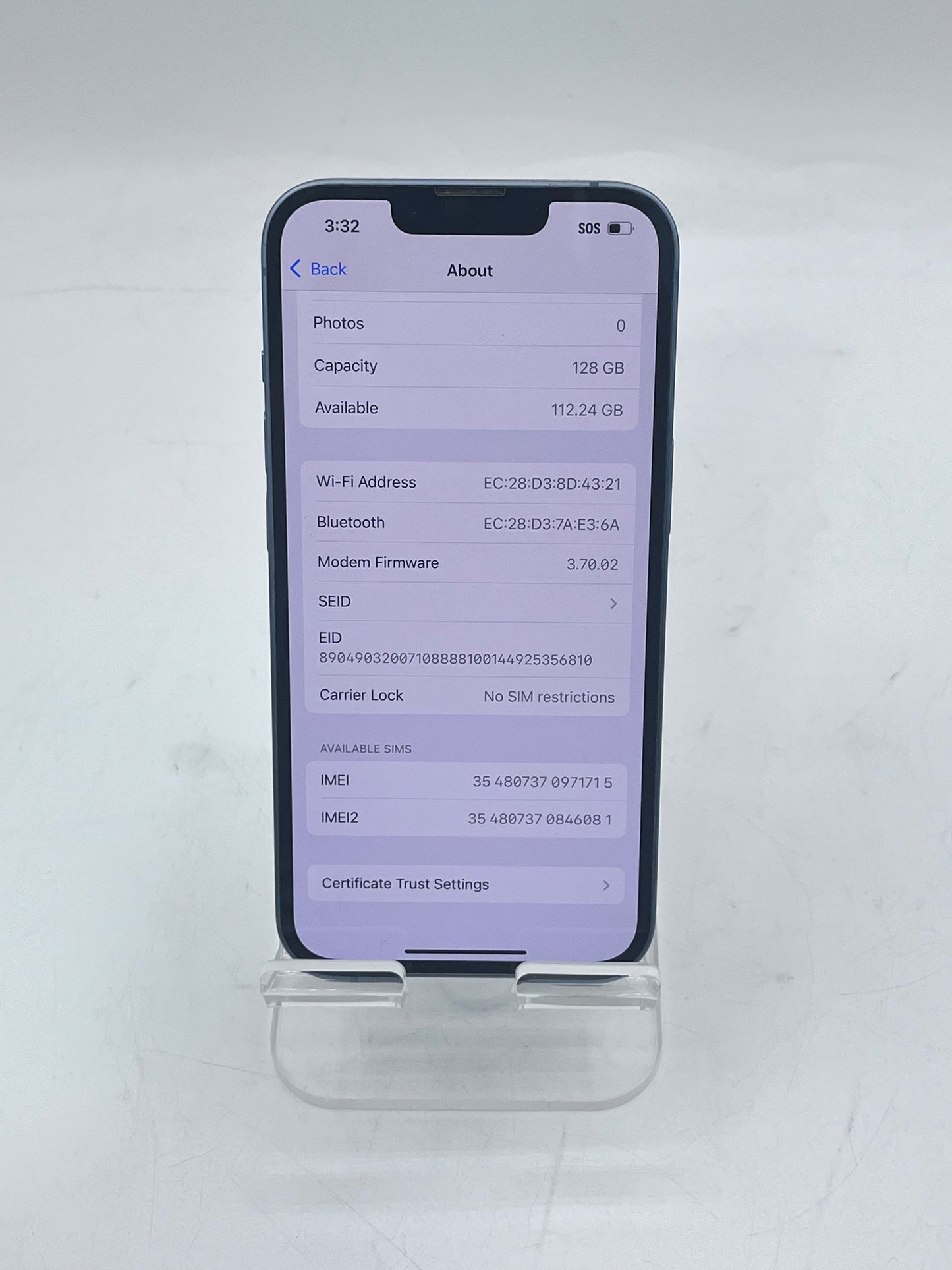 Unlocked Apple iPhone 14 6.1" A2649 MPVH3LL/A 6GB 128GB Blue