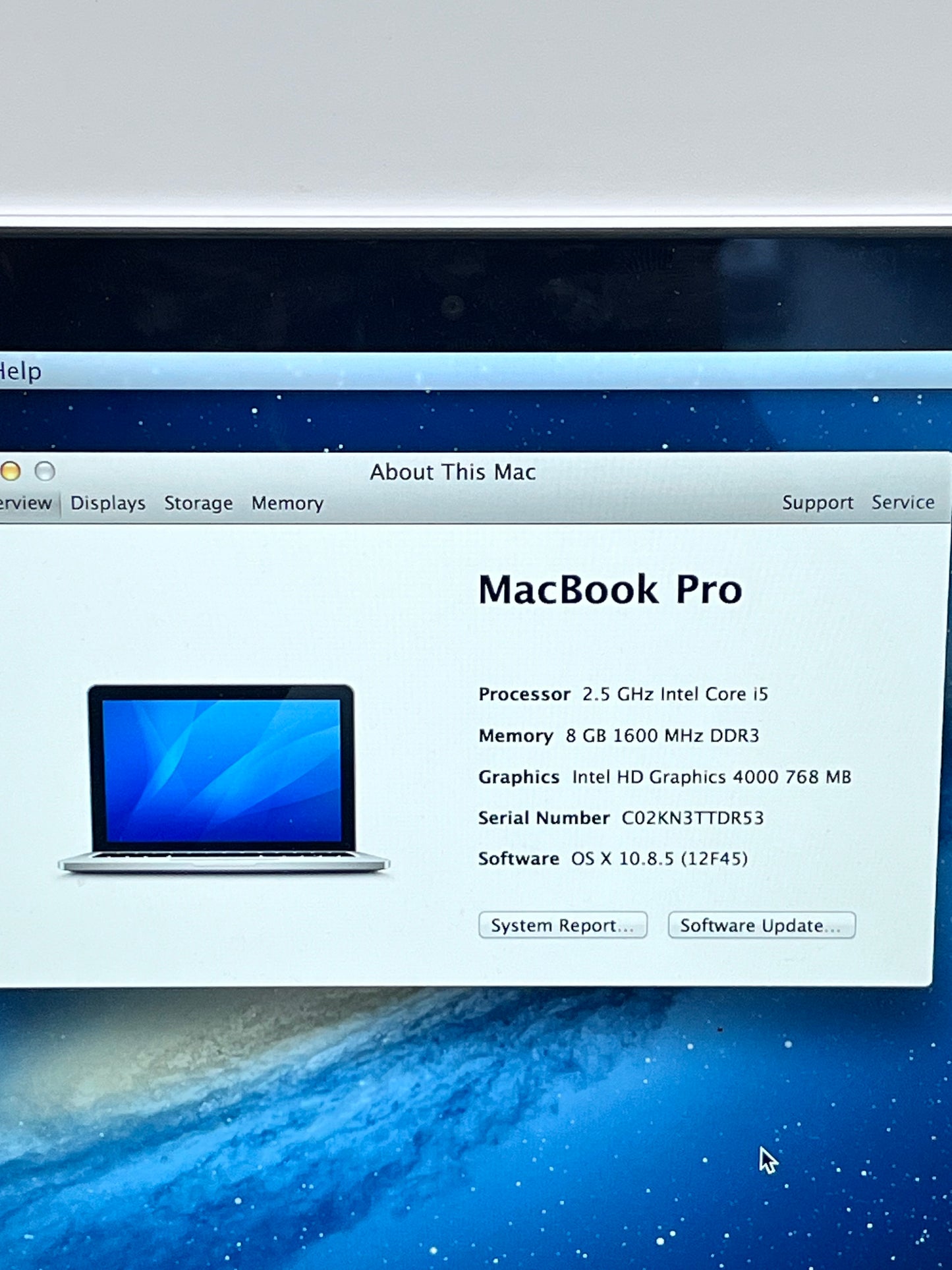 MacBook Pro Retina 13" A1425 2012 2.5ghz Intel i5 8GB 128GB - Silver 5 CYCLE COUNT