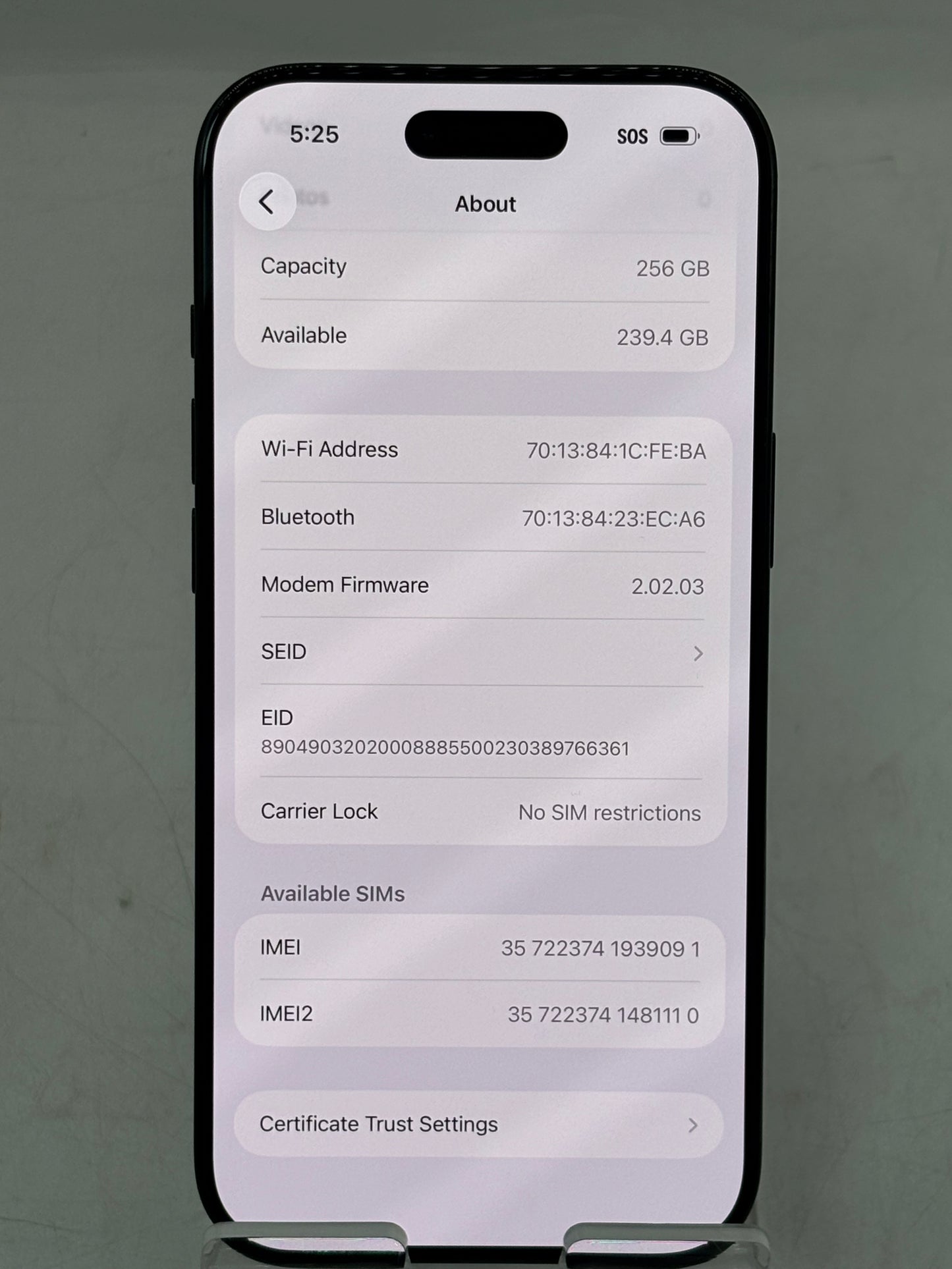 UNLOCKED Apple iPhone Air 256GB A3260 MG184LL/A 100% BATTERY HEALTH