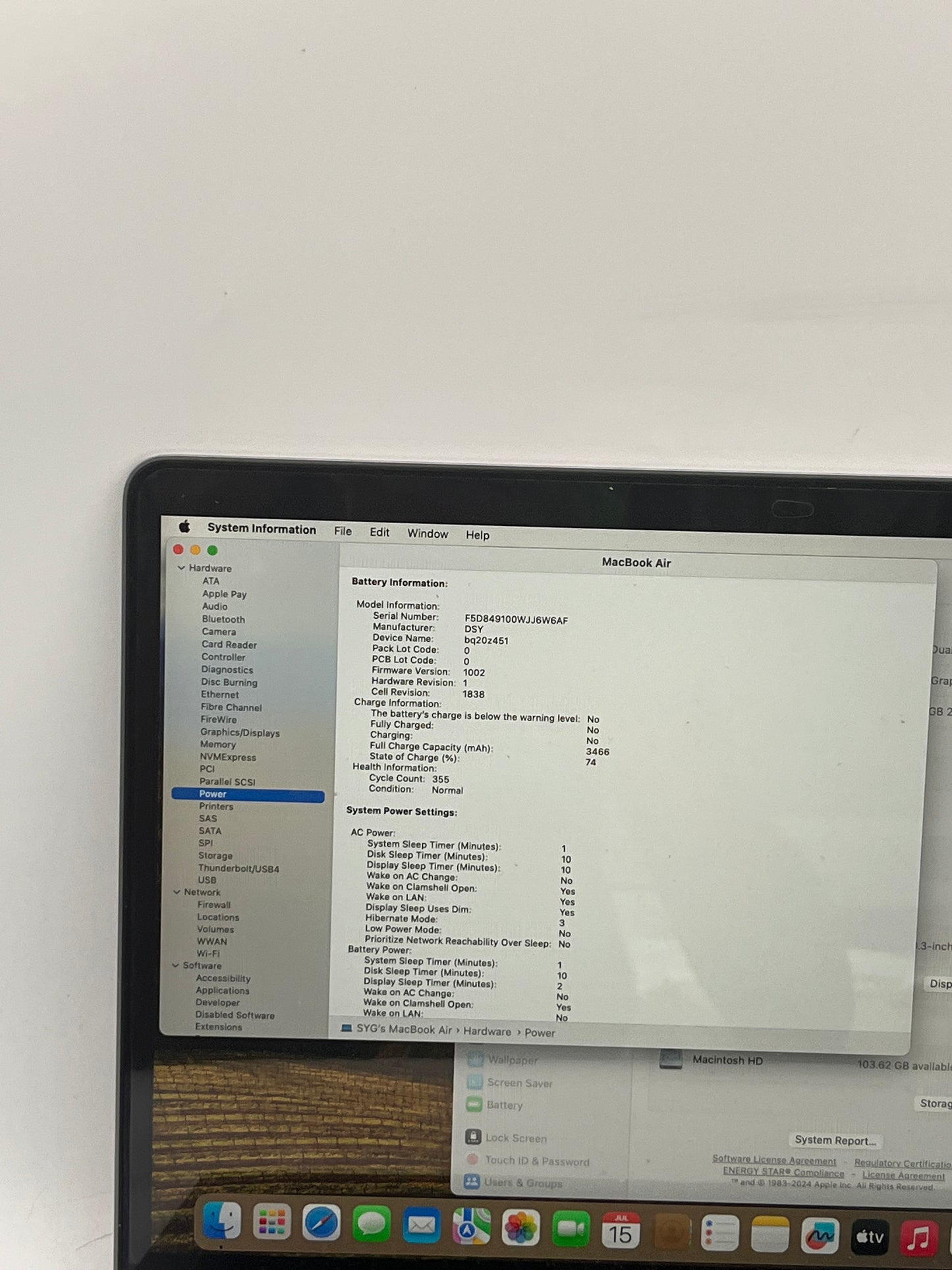 2018 Apple MacBook Air 13" i5 8GB 128GB A1932 Space Gray
