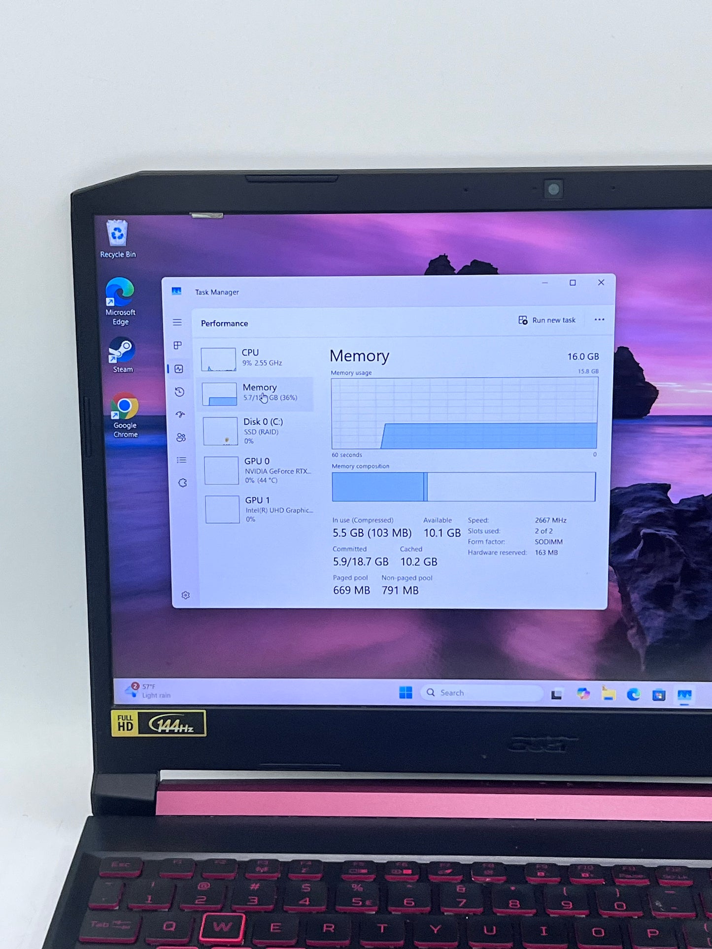 Acer Nitro 5 Gaming Laptop, 9th Gen Intel Core i7-9750H, 16GB 1TB NVIDIA GeForce RTX 2060