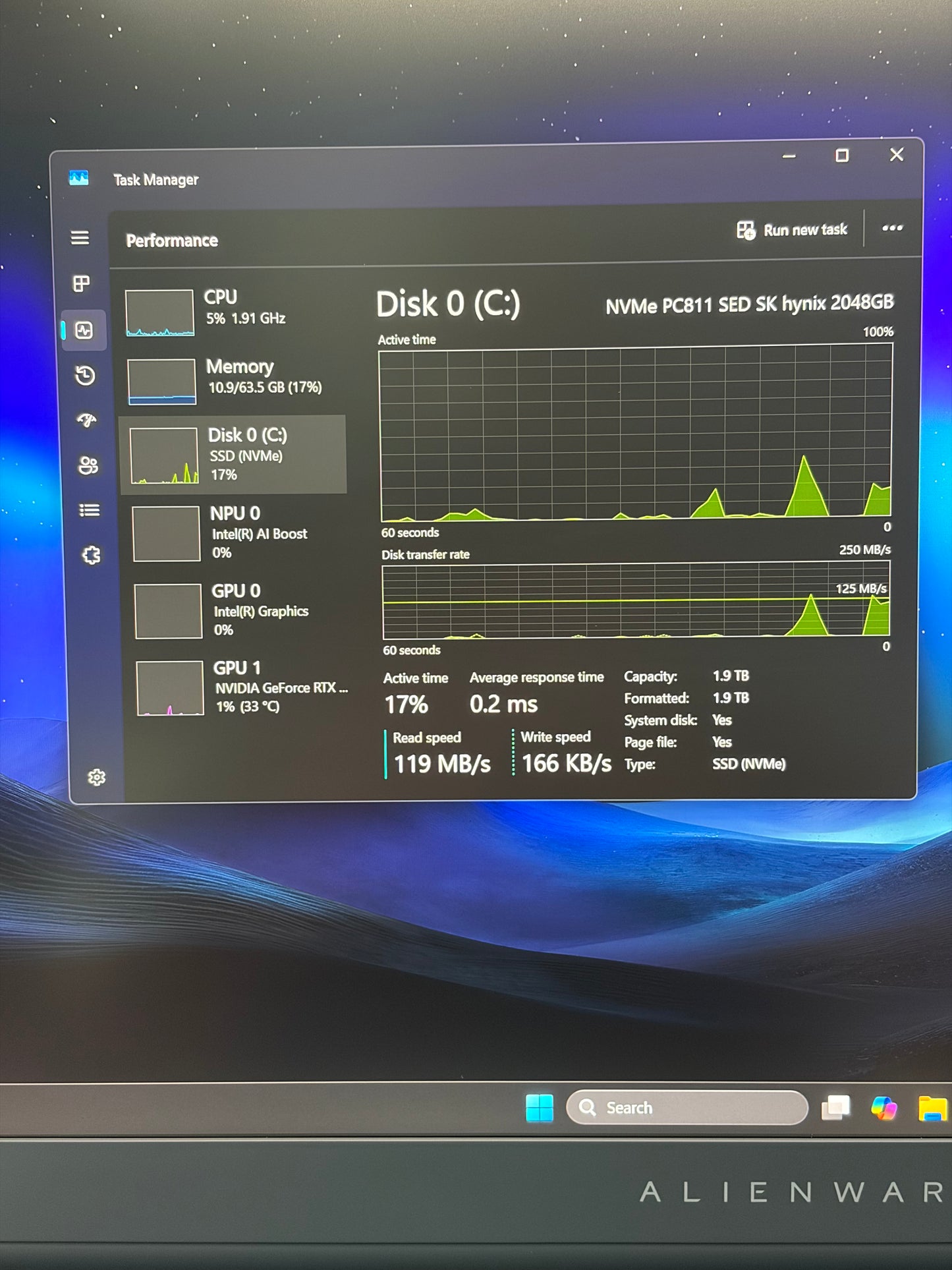 Dell Alienware 18 Area 51 Laptop Core U9 275HX 64GB 2TB RTX 5090 Blue