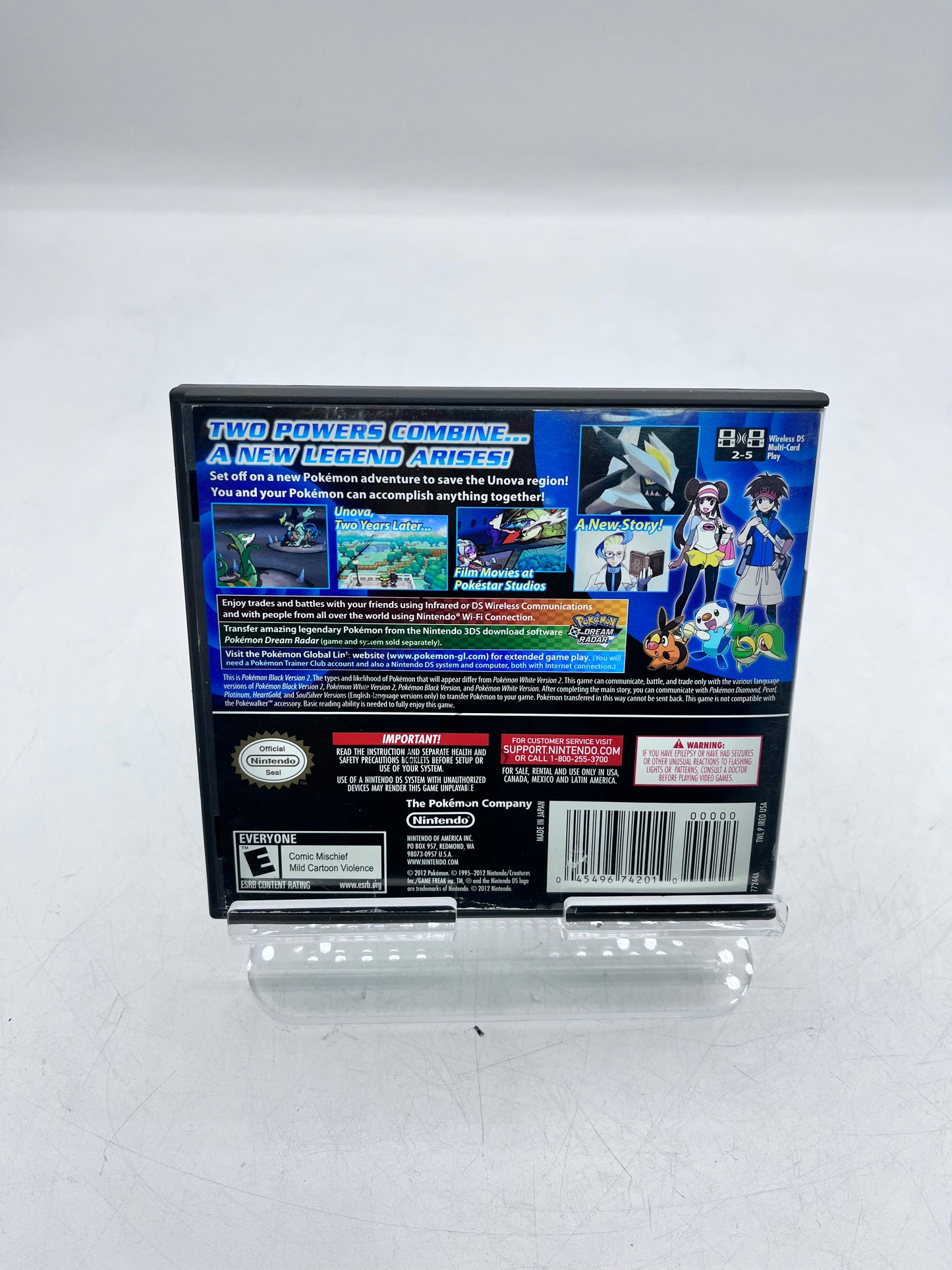 Pokemon Black 2 Version Nintendo DS Lite DSi XL 3DS 2DS w/Case (No Manual)