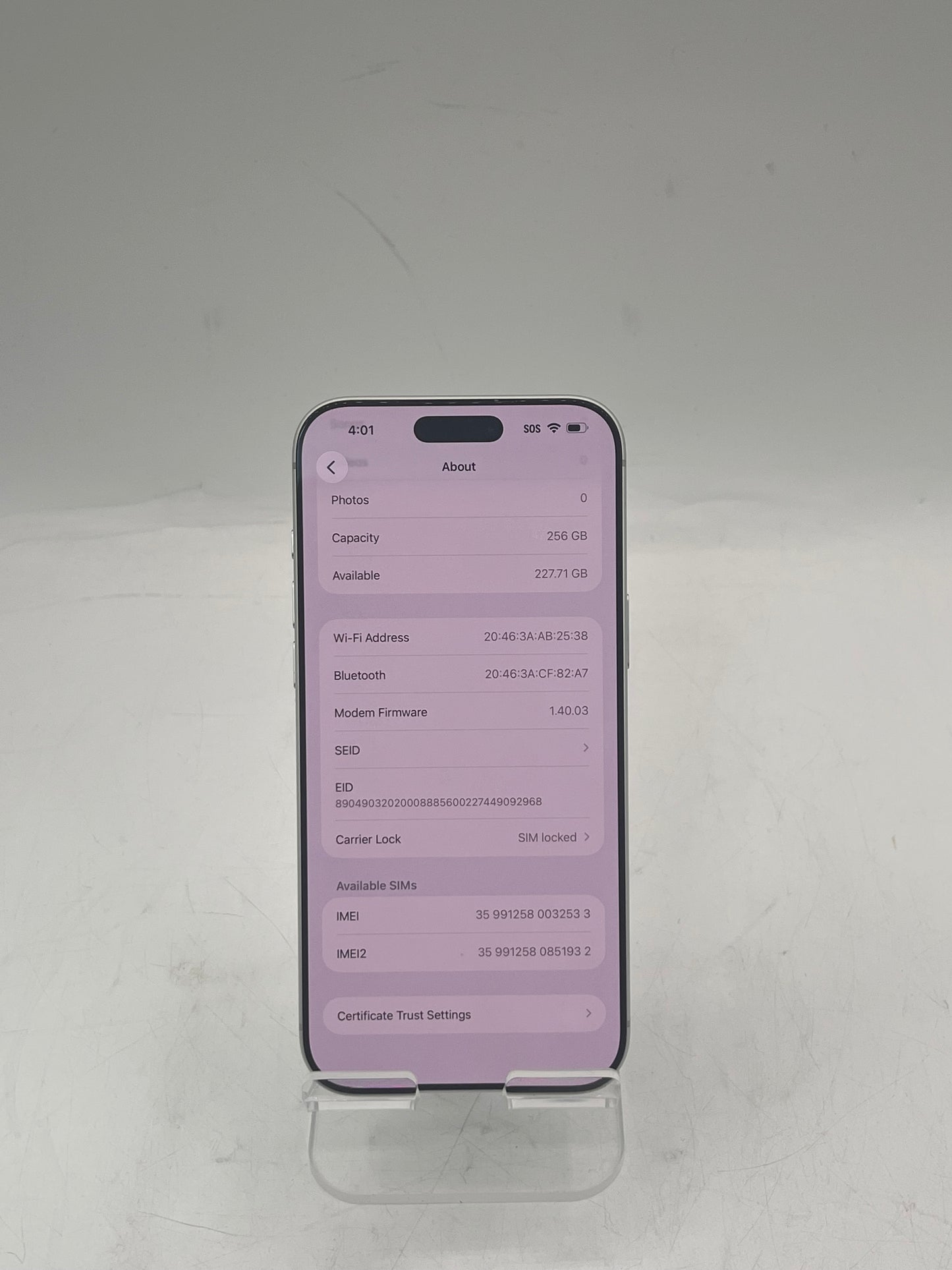 Spectrum Apple iPhone 17 Pro Max MFXG4LL/A A3257 256GB  - Silver 100% BH