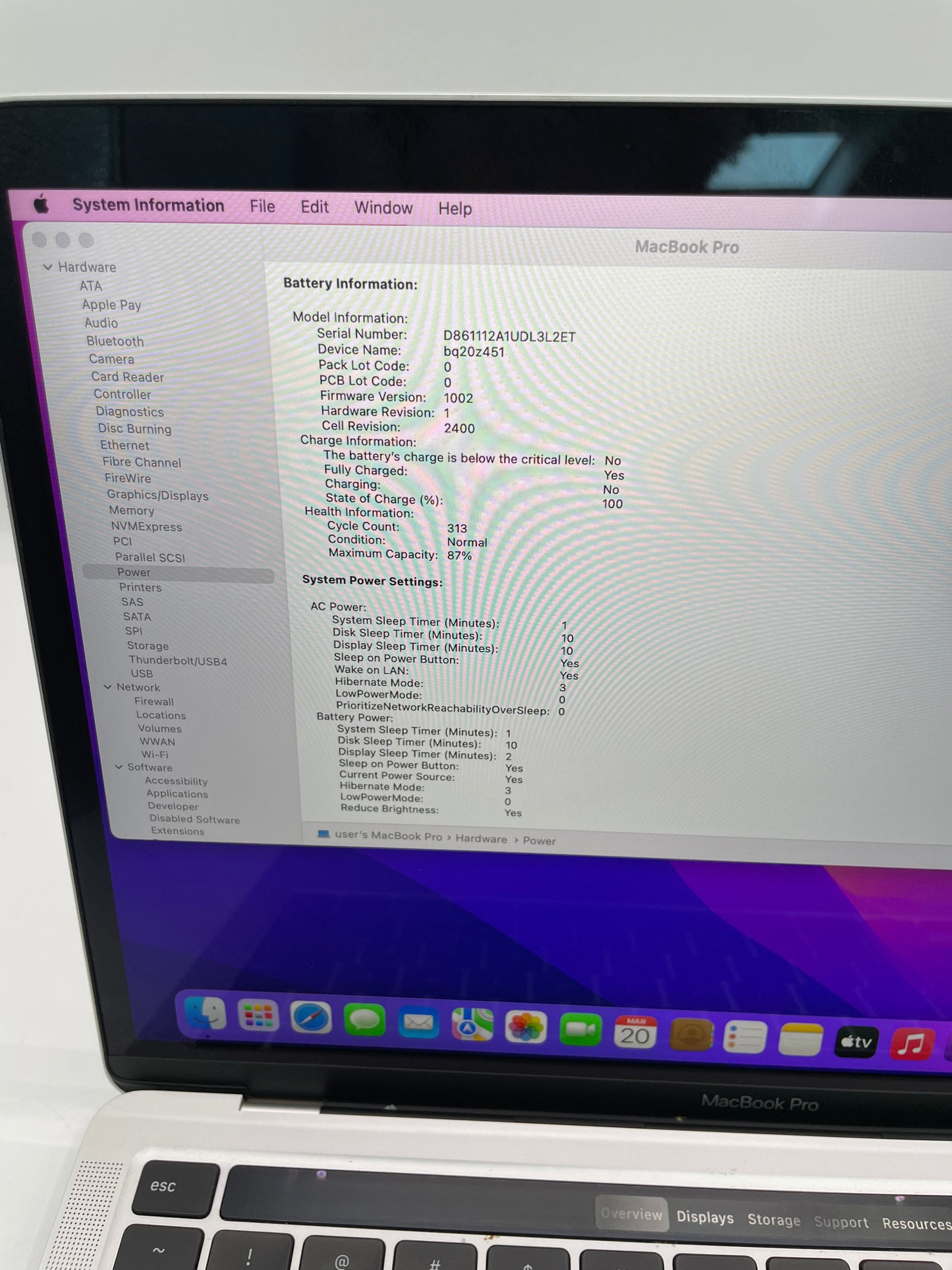 Apple MacBook Pro 2020 13in (512GB SSD, M1, 8GB) Laptop - Space Gray - MYD92LL/A