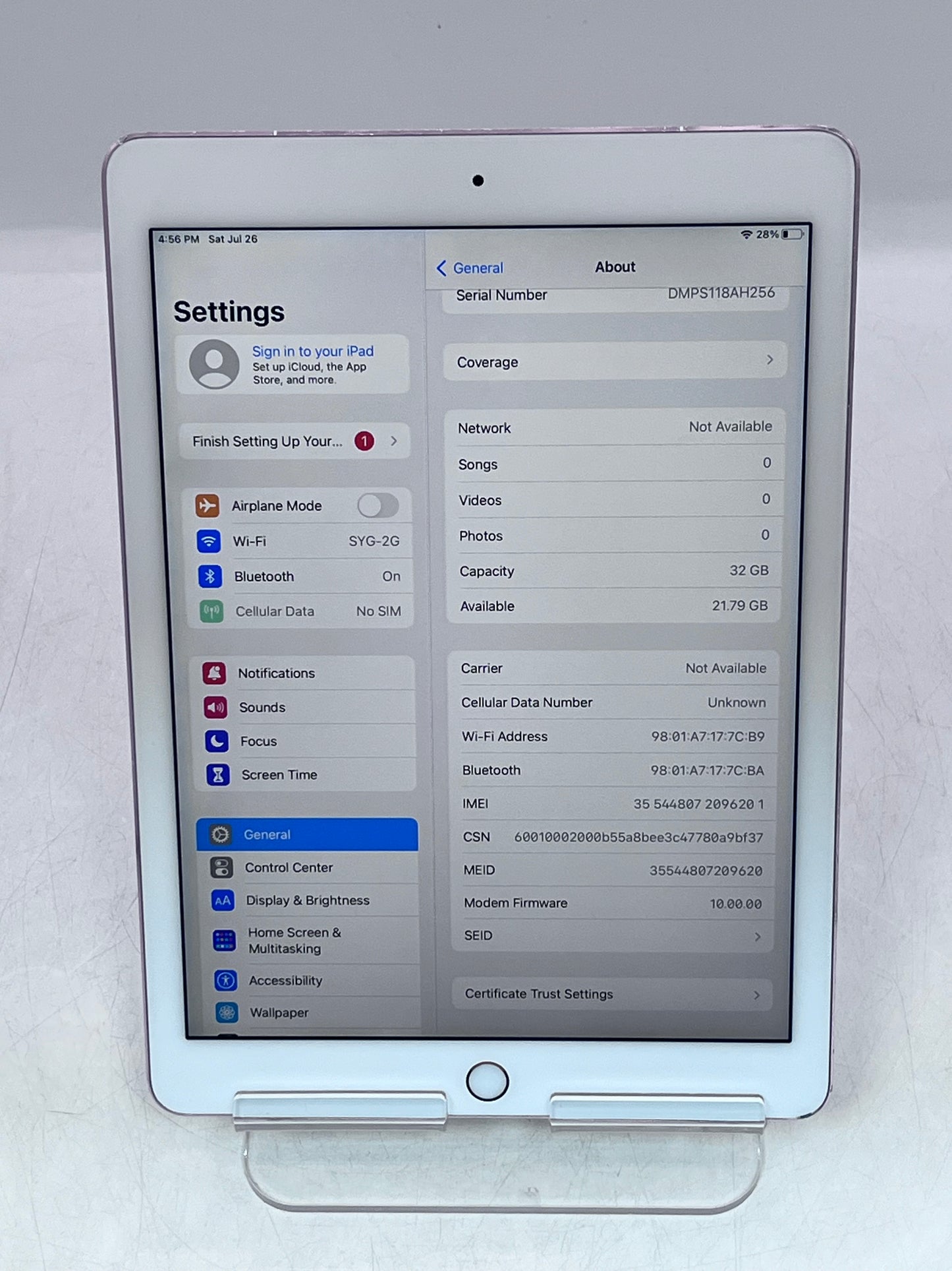 Apple iPad Pro (9.7-inch) A1674  MLYR2LL/A 32GB Wi-Fi + 4G - Pink