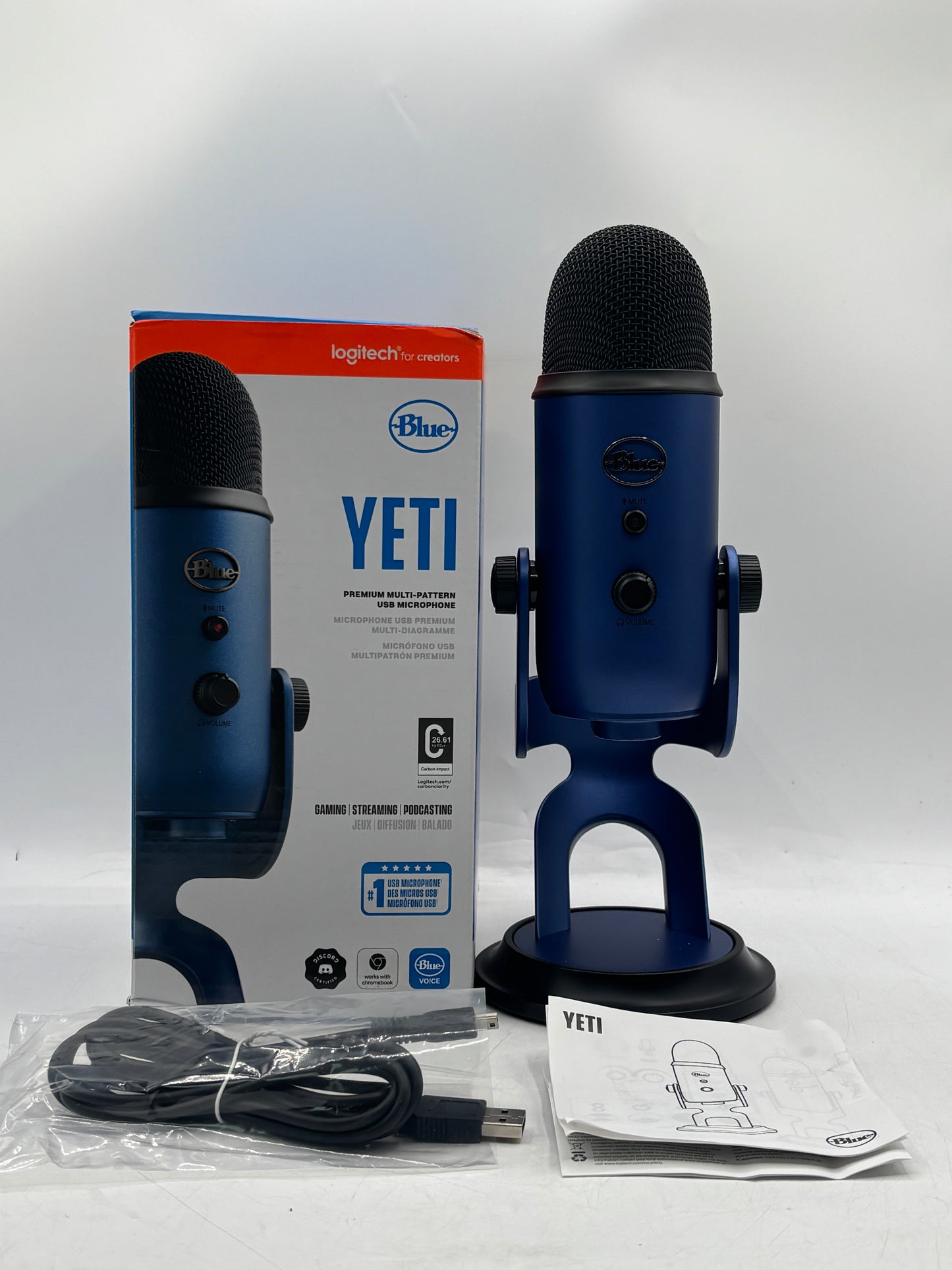 Logitech for Creators - Blue Yeti Premium USB Condenser Microphone, Blue