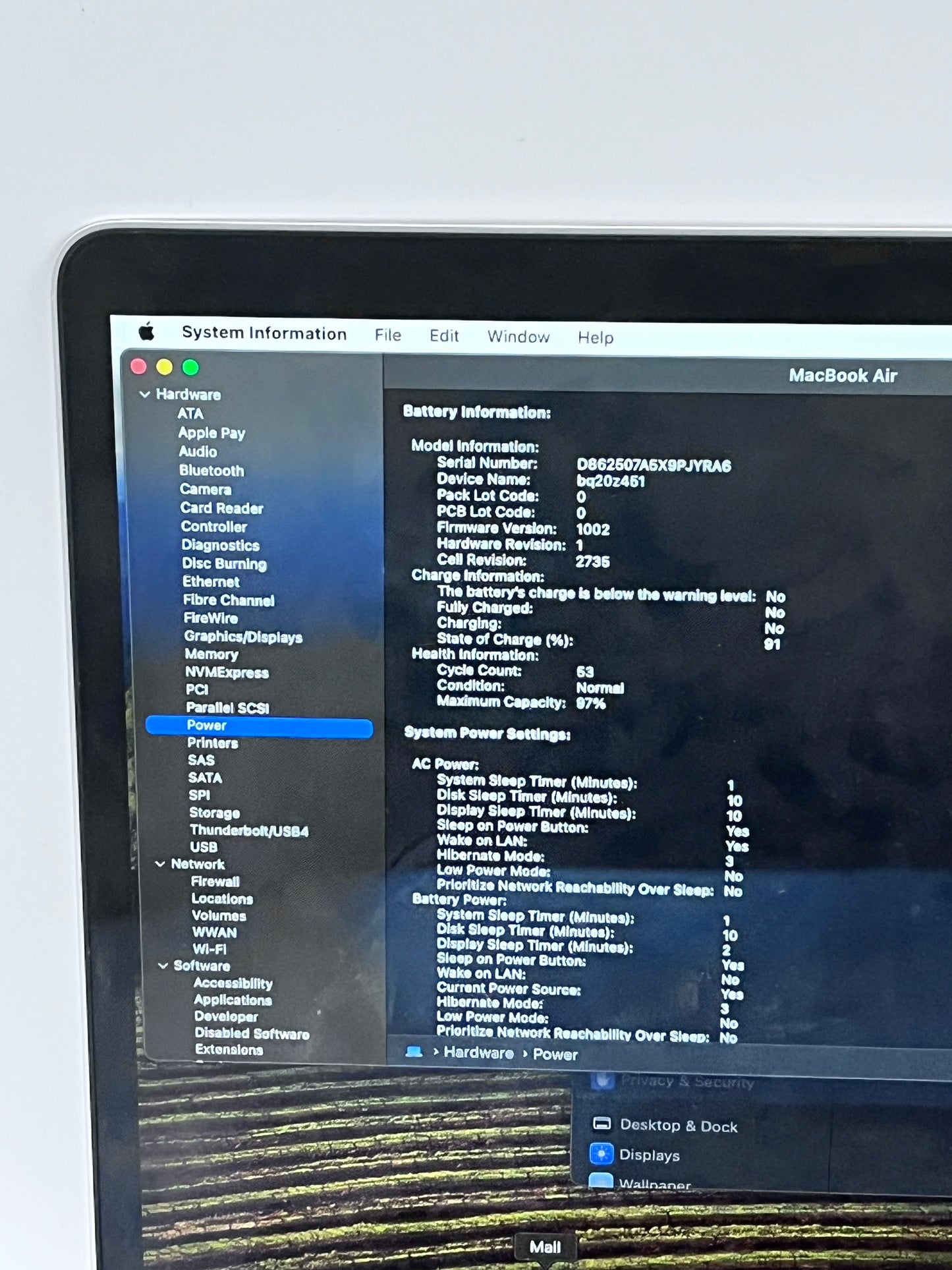2020 Apple MacBook Air 13.3" M1 7C 8GB 256GB A2337 REMOTELY MANAGED