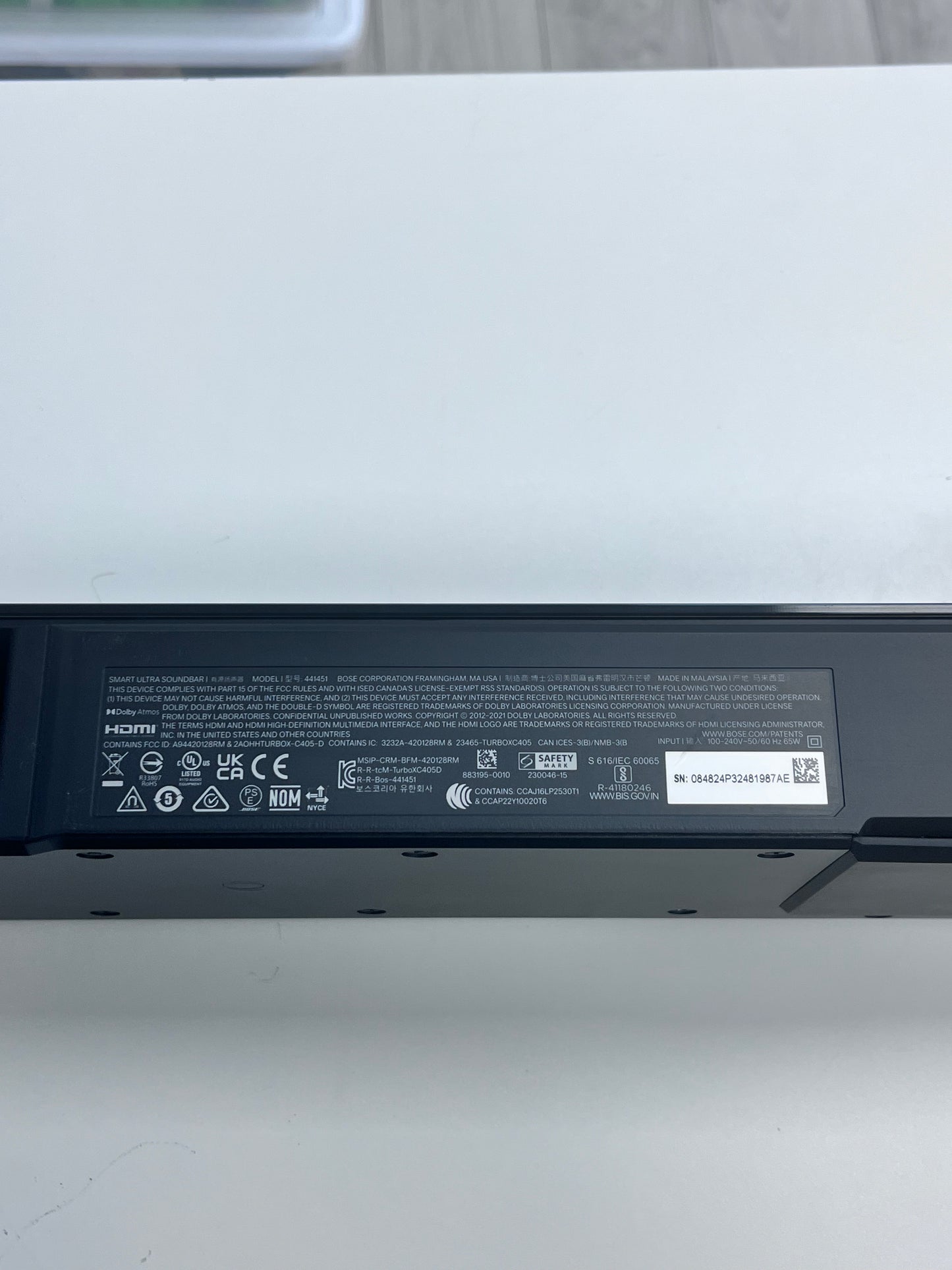 Bose Smart Ultra Soundbar w/ Dolby Atmos Model 441451 Black Free Shipping Great Condition