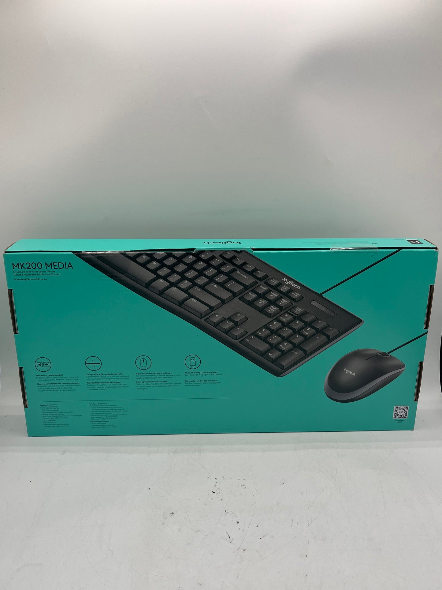 Logitech MK200 Media Combo Wired Keyboard - Black