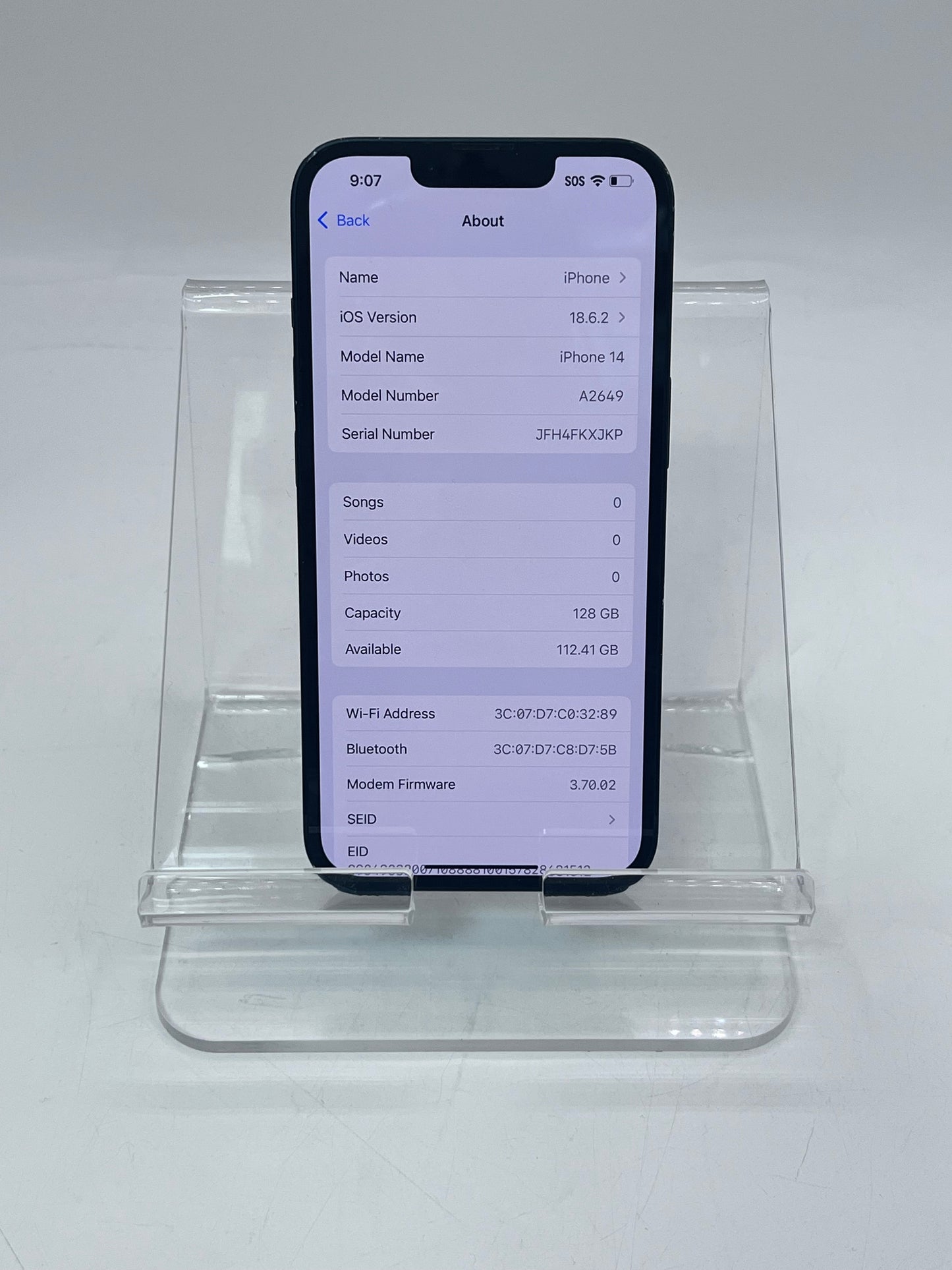 T-Mobile Apple iPhone 14 6.1" MPUA3LL/A A2649 128GB BH 100% - Black