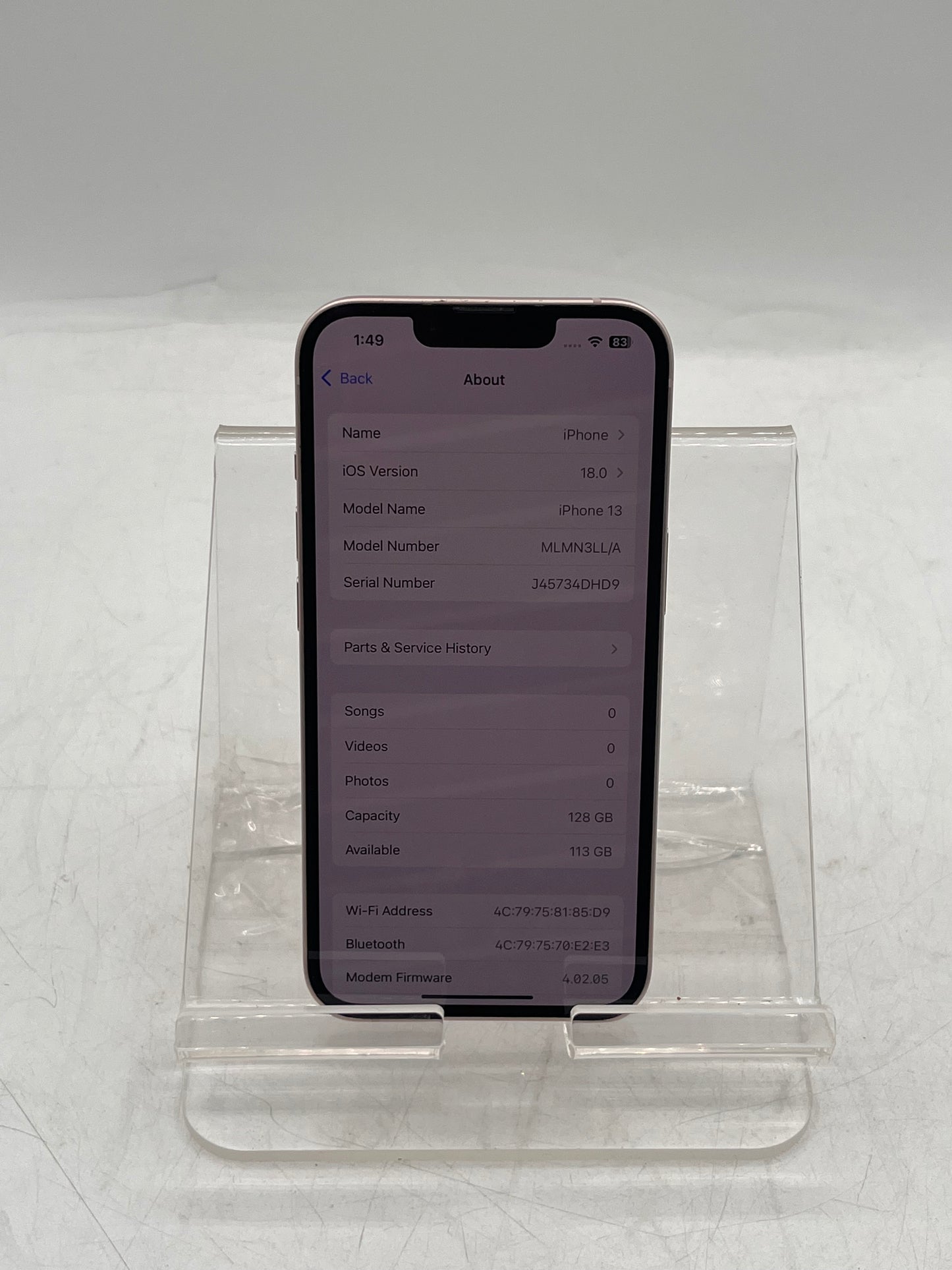 Unlocked Apple iPhone 13 MLMN3LL/A A2482 128GB Pink Free Shipping