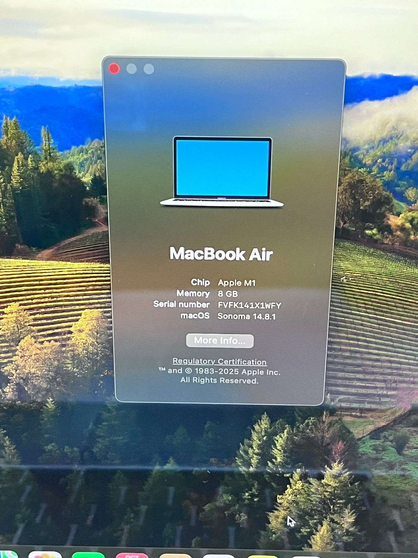 2020 Apple MacBook Air 13.3" M1 7C 8GB 256GB A2337 REMOTELY MANAGED