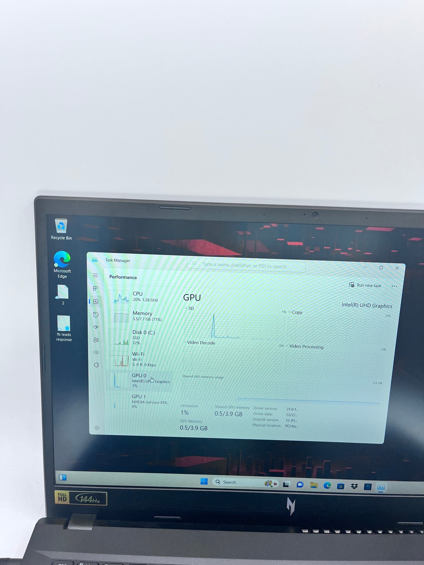 Acer Nitro V 15 Intel i5-13420H 1.4GHz 8GB RAM 512GB SSD GeForce RTX 2050 READ
