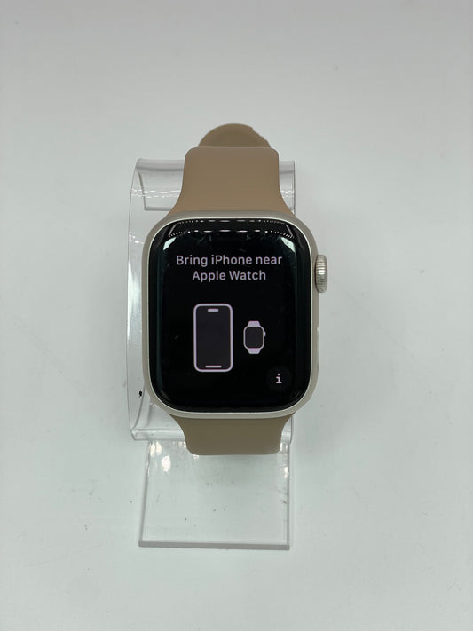 Unlocked Apple Watch Series 9 41mm Starlight with Starlight Sports Band