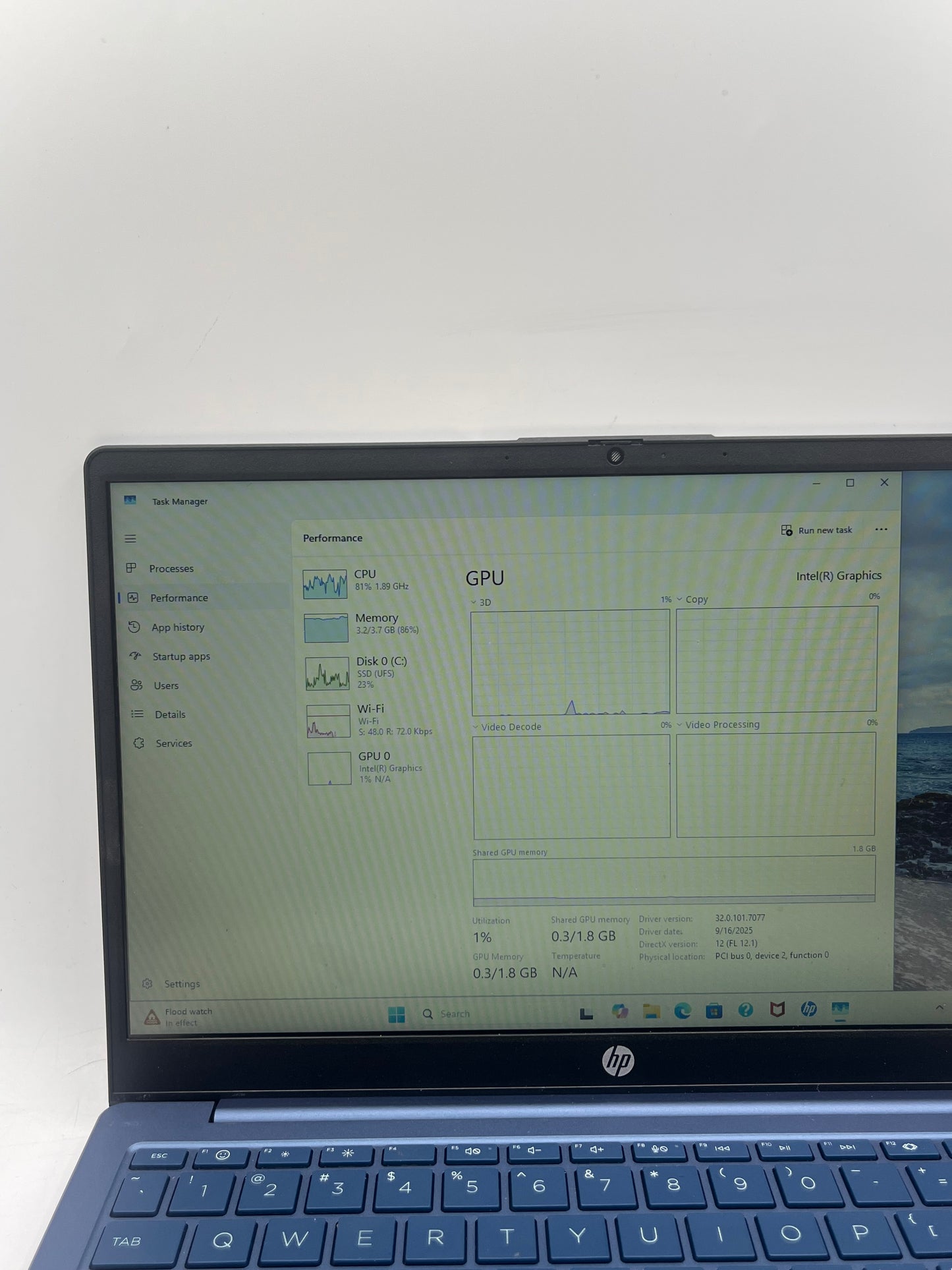 HP 14-ep2012wm 14-inch Laptop Intel Celeron 4GB RAM 128GB Blue