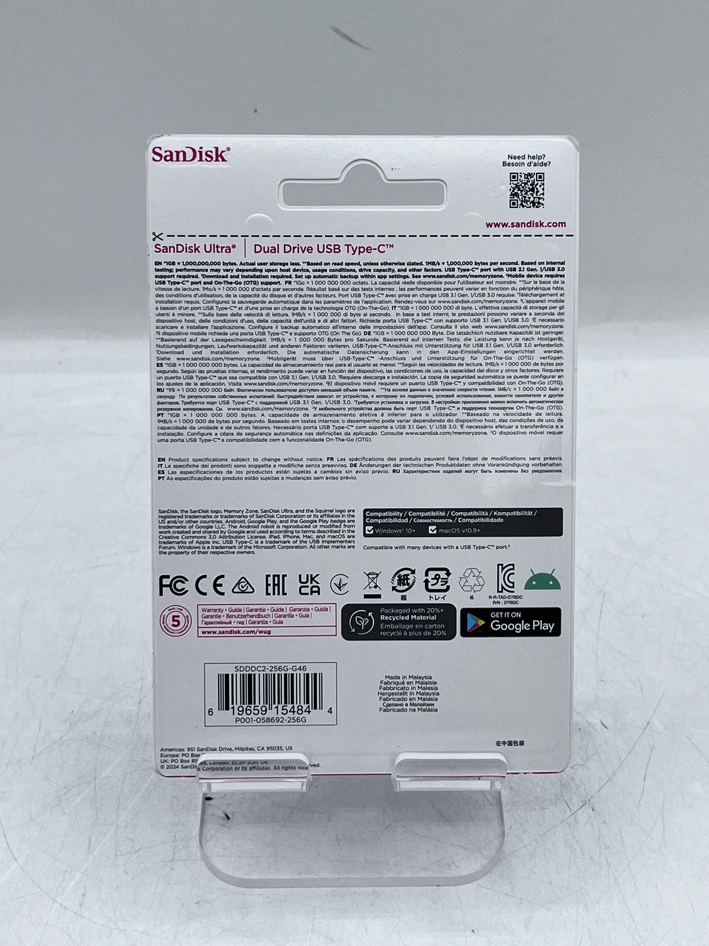 SanDisk Ultra 256GB OTG Dual USB Type-C Flash Drive