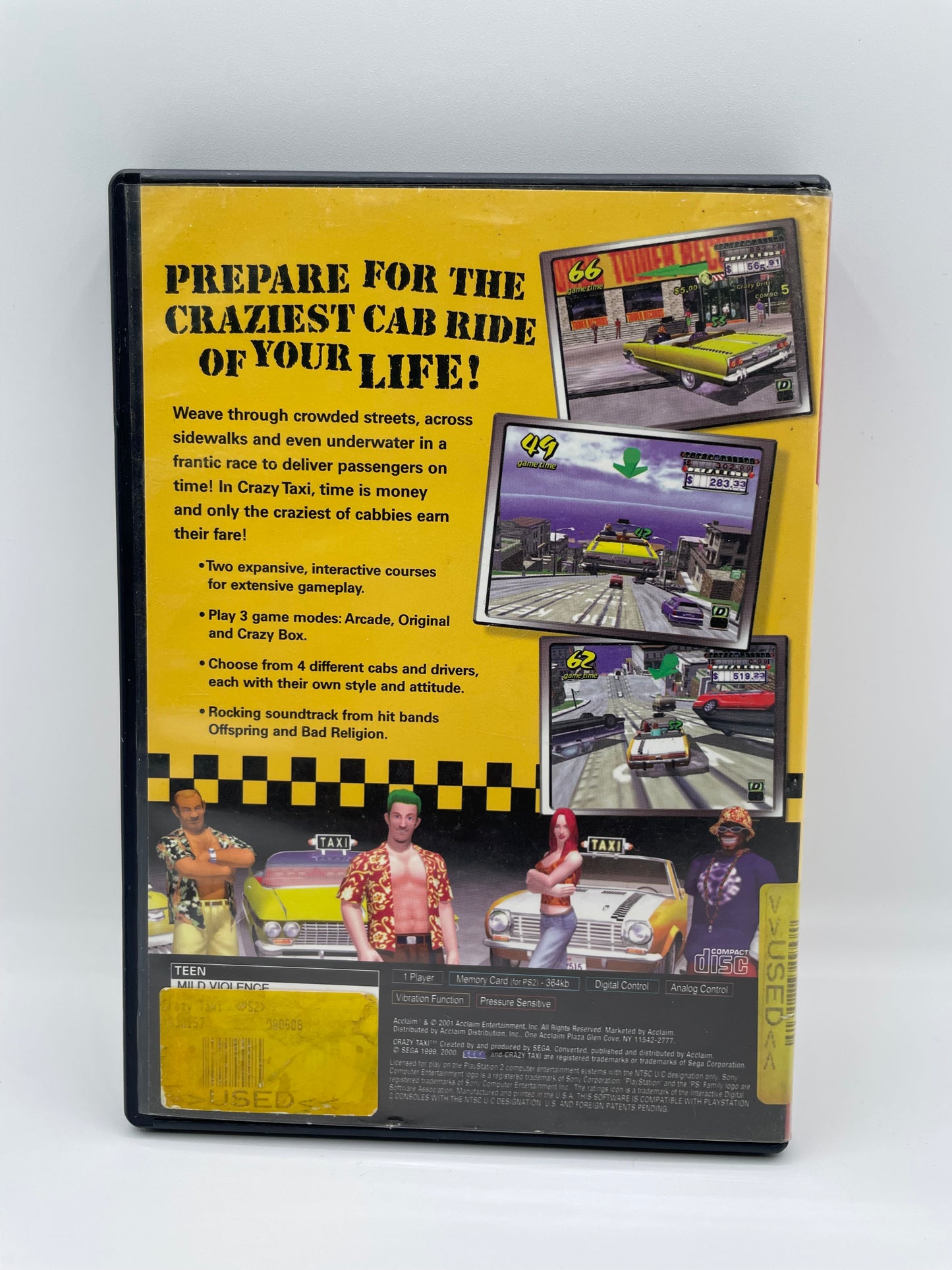 Playstation 2 Crazy Taxi Video Game - Used with Box - Free Shipping