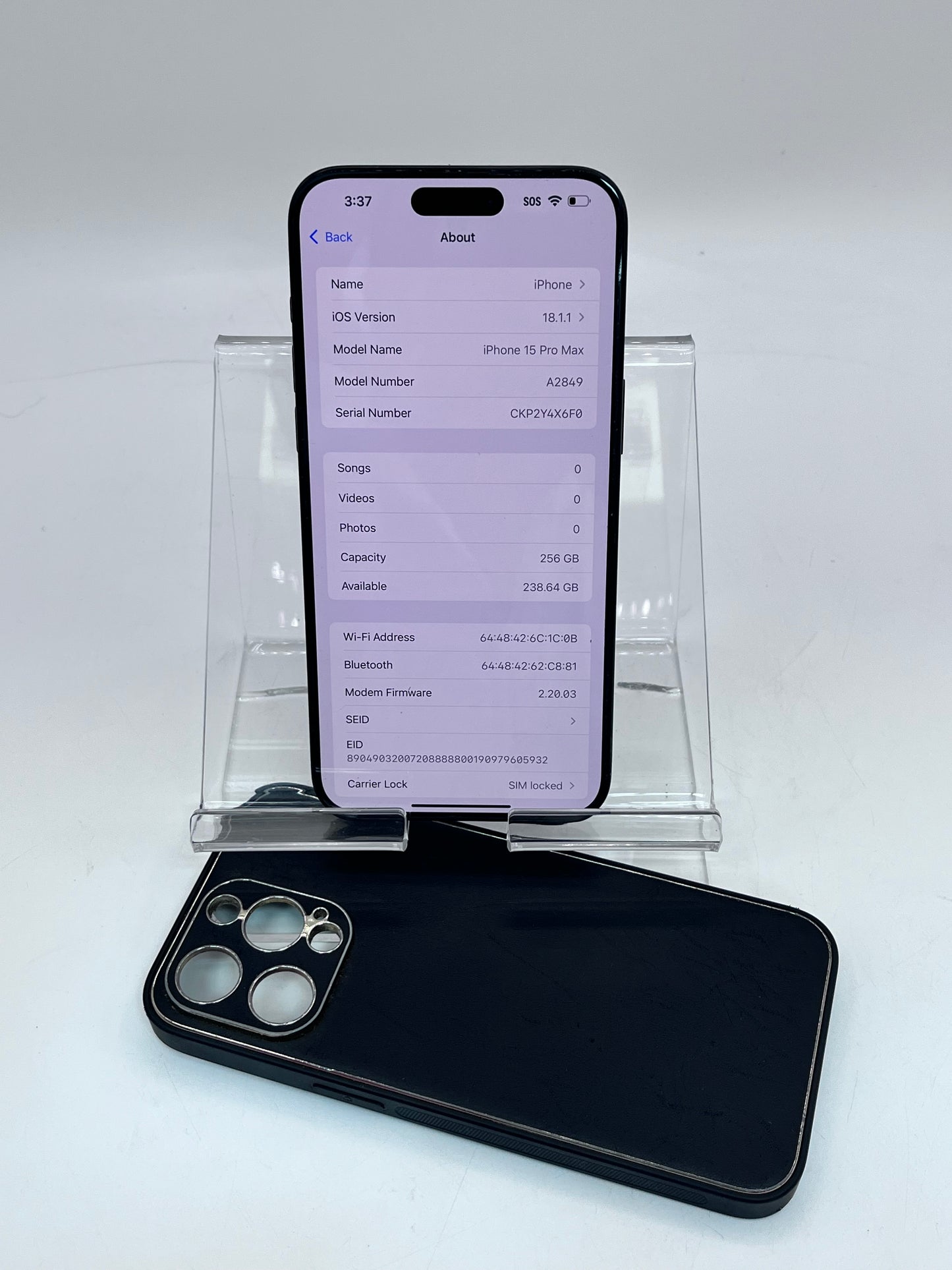 Apple iPhone 15 Pro Max A2849 NU663LL/A 256GB T-Mobile 100% BH - Black READ