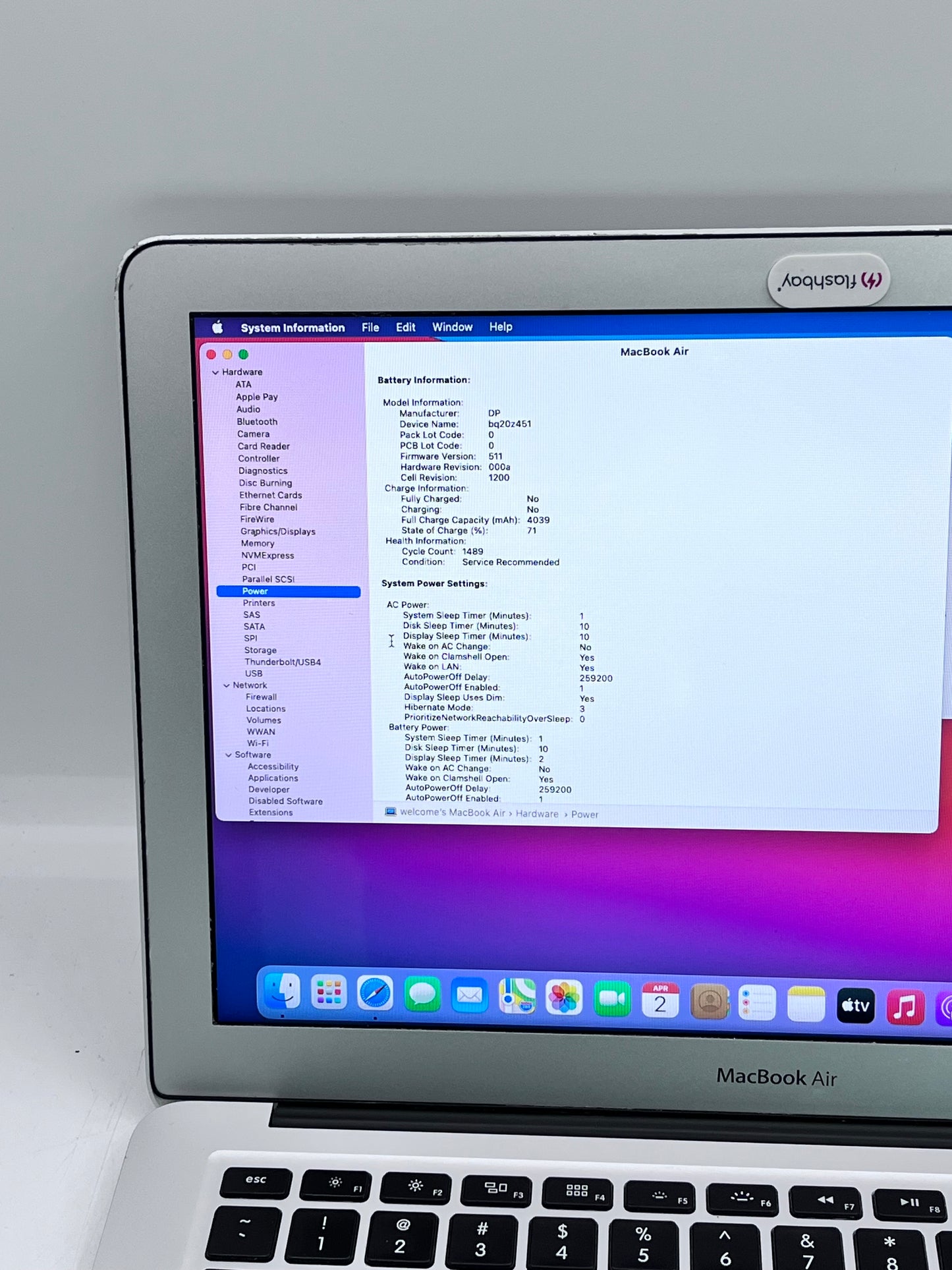 2014 Apple MacBook Air 13.3" i5 1.3GHz 4GB RAM 128GB SSD Silver A1466