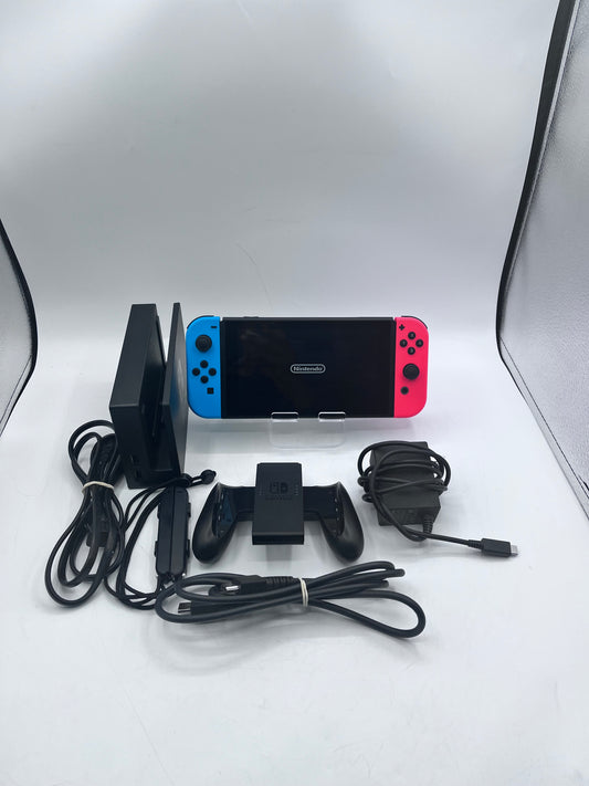 Nintendo Switch V2 Game Console (HAC-001(-01) w/ OEM Blue/Red Joycon)
