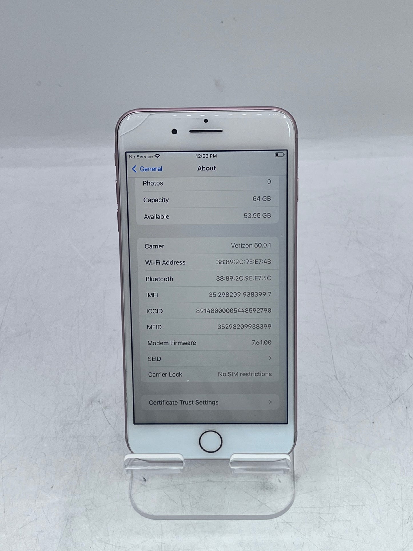 Unlocked Apple iPhone 8 Plus A1864 MQ982LL/A 64GB - Rose Gold