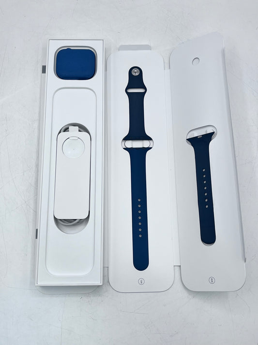 Unlocked Apple Watch Series 7 45mm Blue Aluminum A2477 MKJA3LL/A