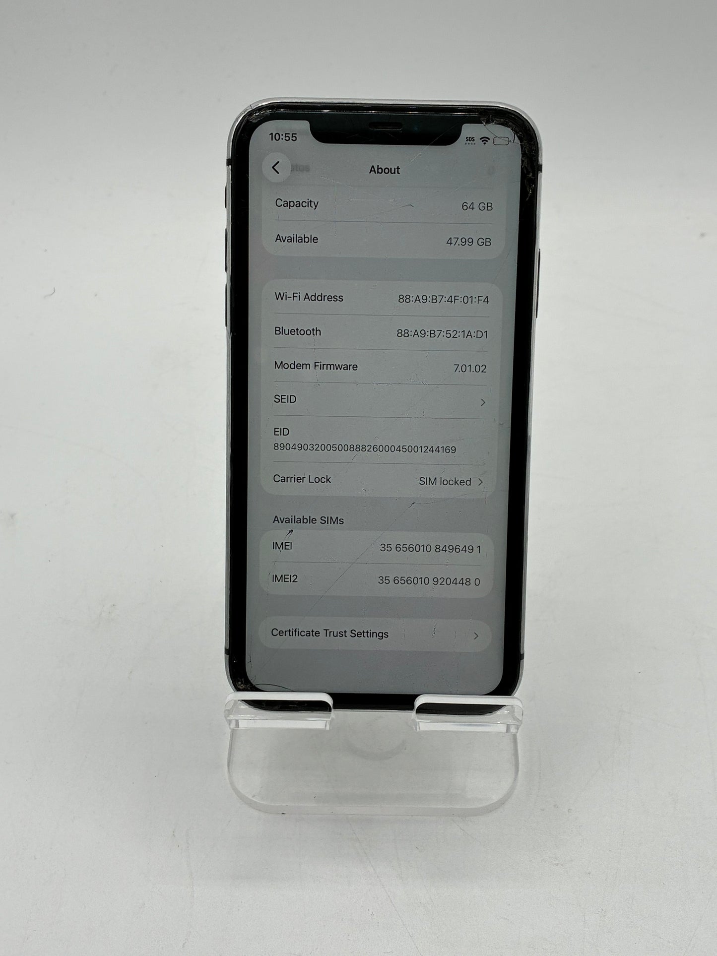 Apple iPhone 11 128GB A2111 MWLE2LL/A Broken