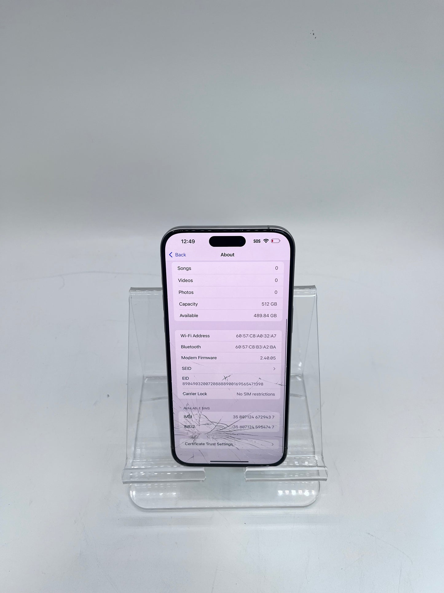 Unlocked Apple iPhone 15 Pro Max A2849 MU6D3LL/A 512GB Natural Titanium