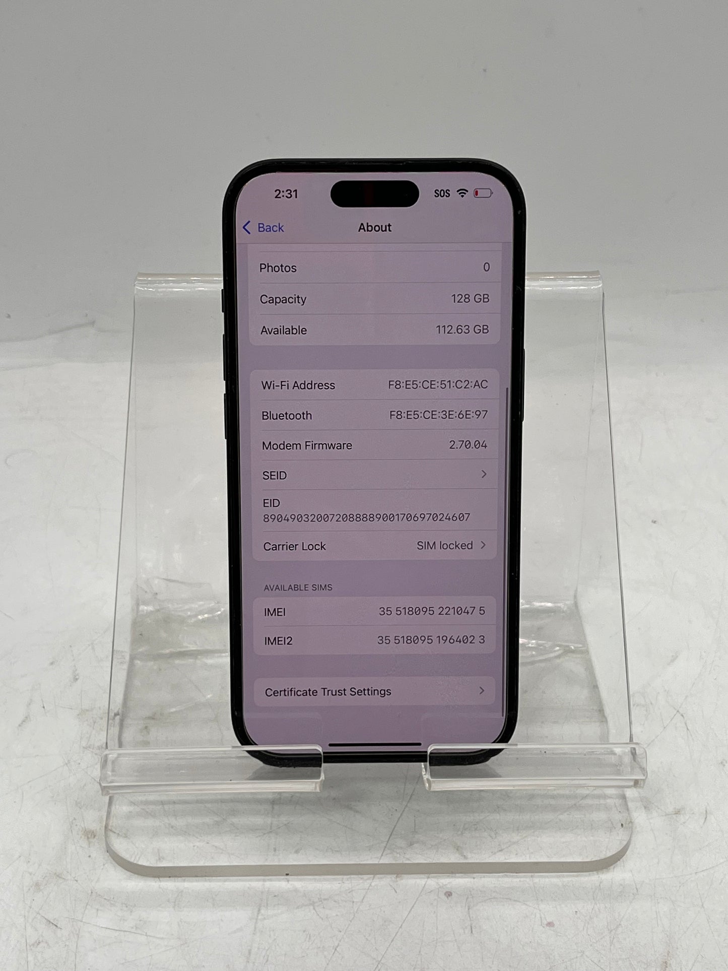 T-Mobile Apple iPhone 15 MTLV3LL/A A2846 128GB Smart Phone - Black