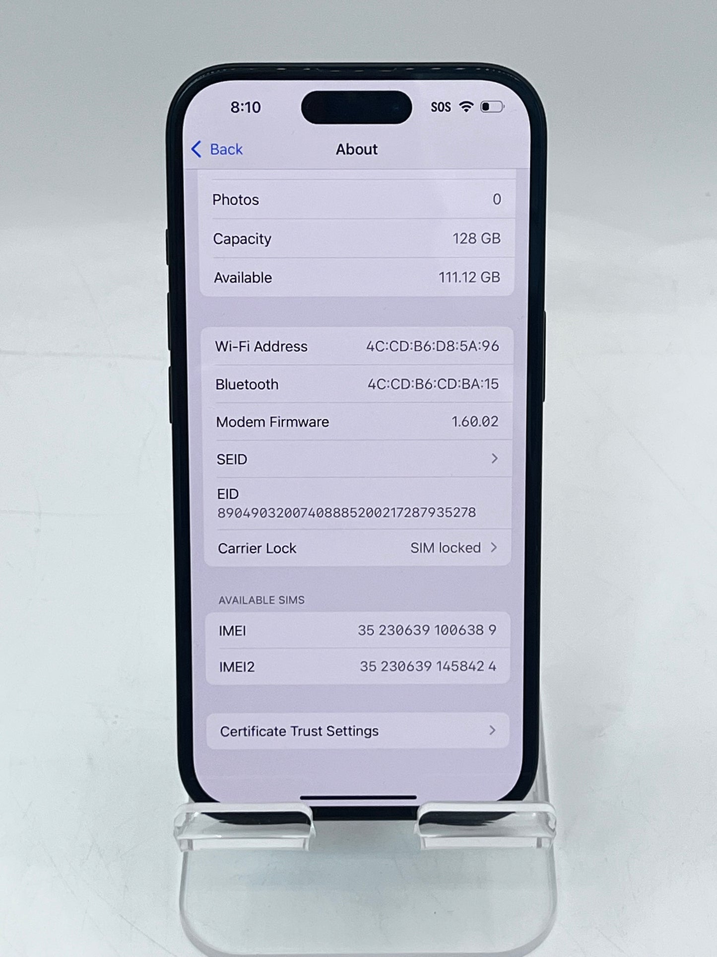 T-Mobile Only Apple iPhone 16 6.1" A3081 MYAP3LL/A 6GB 128GB 100% Battery Black