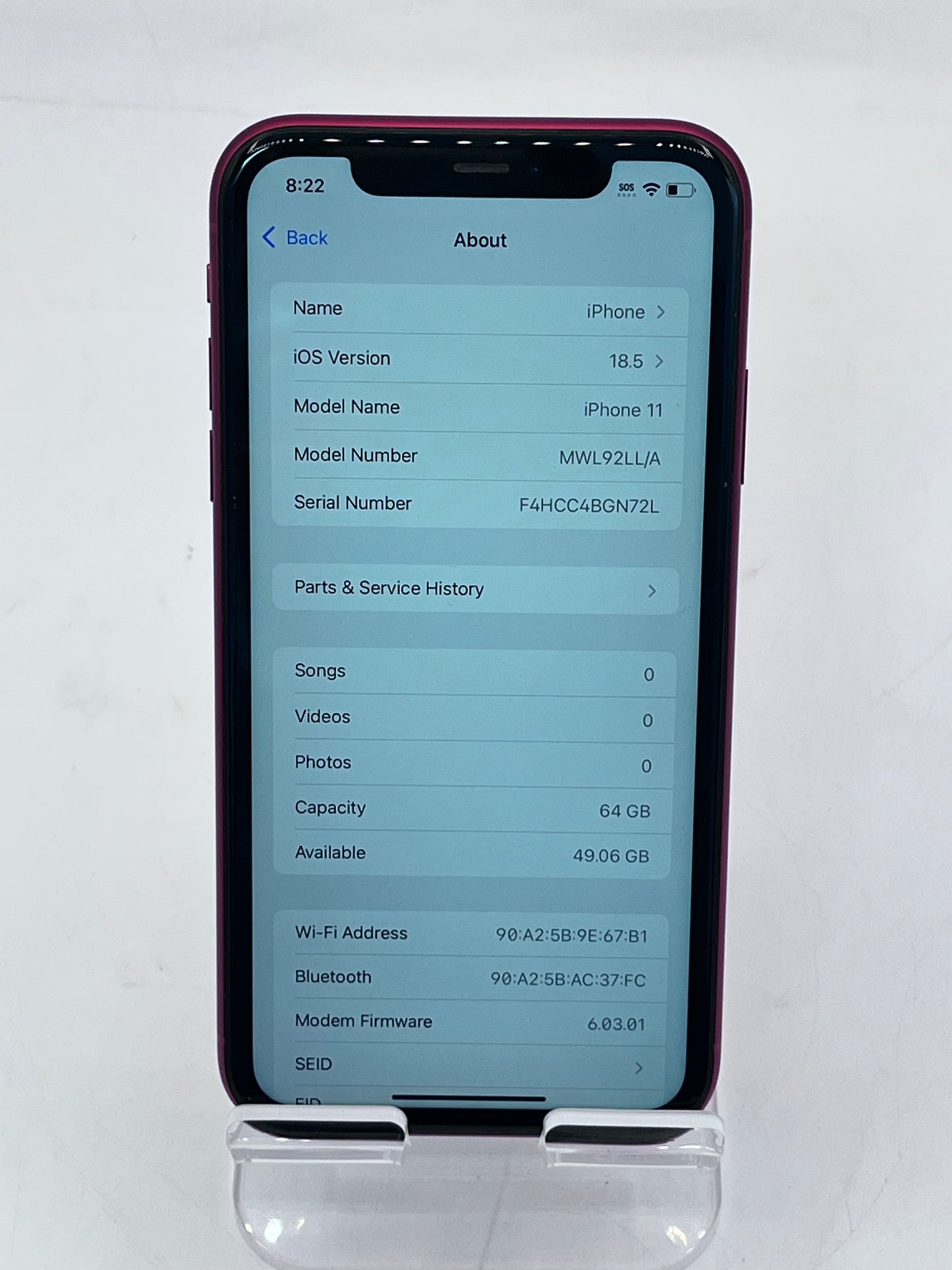 Unlocked Apple iPhone 11 6.1" MWL92LL/A A2111 64GB - Red