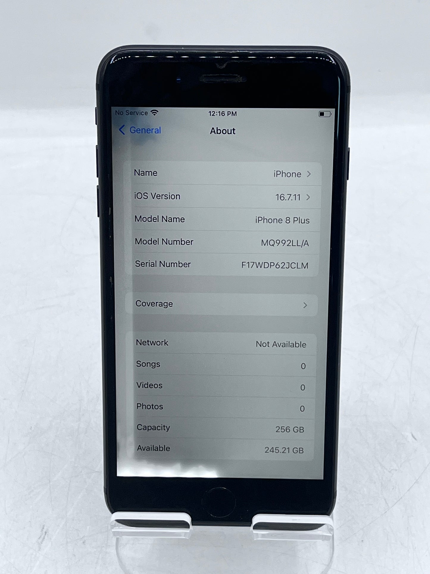 Unlocked Apple iPhone 8 Plus 256GB MQ992LL/A A1864 - Black