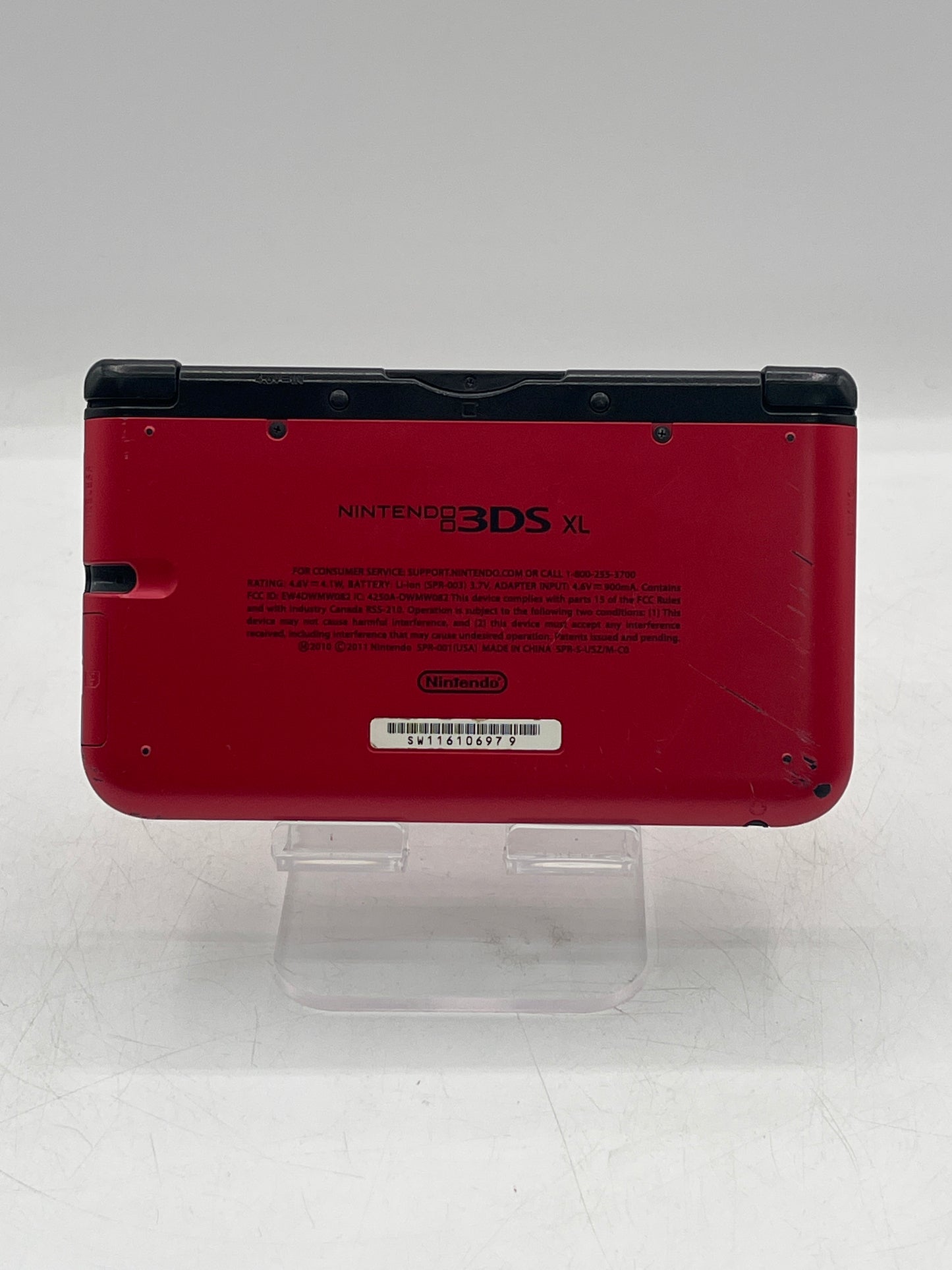Nintendo 3DS XL Handheld Game Console SPR-001 Red/Black With Charger Stylus