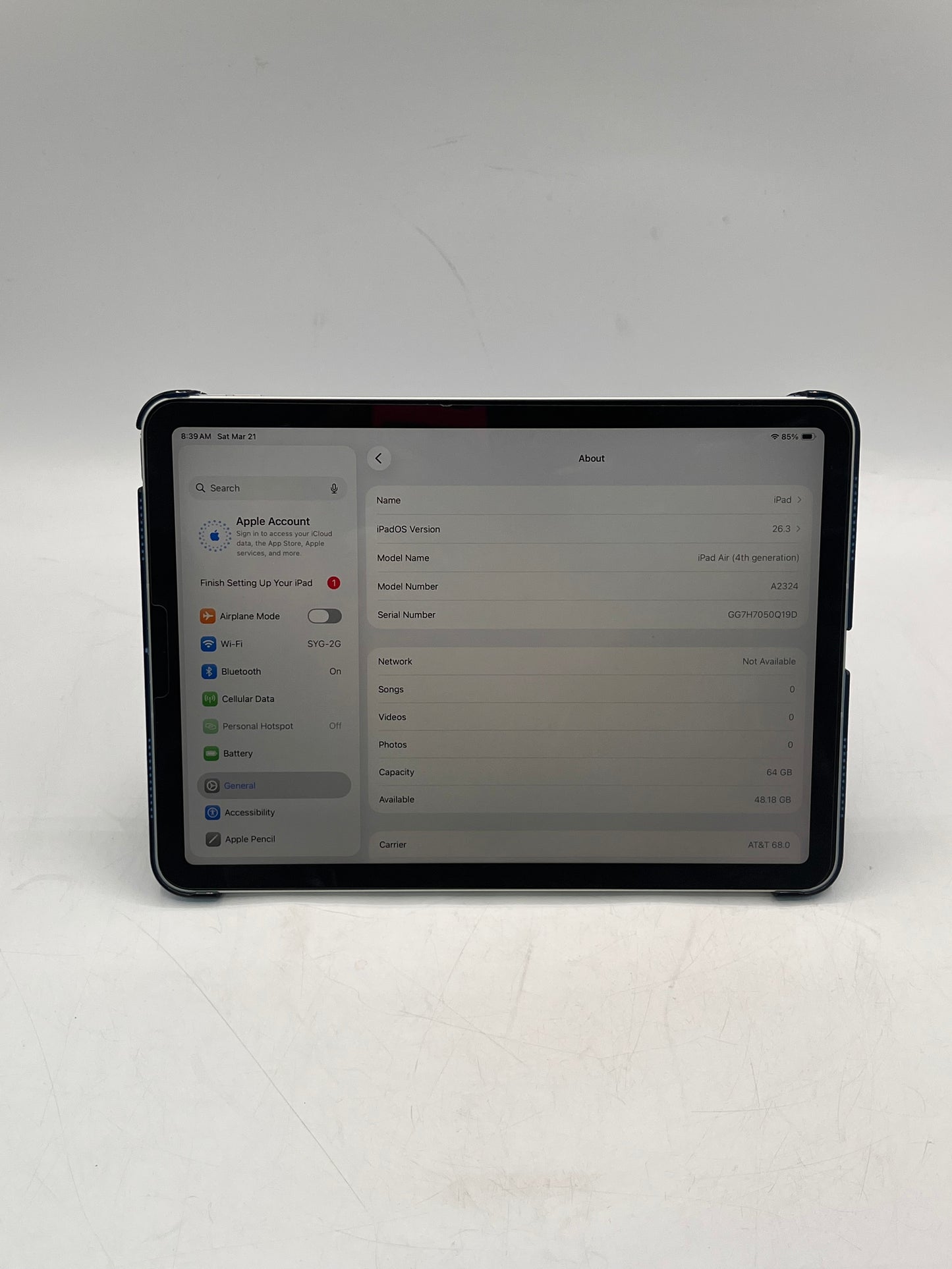 Apple iPad Air (4th Gen) A2324 MYHY2LL/A (2020) 64GB - Silver