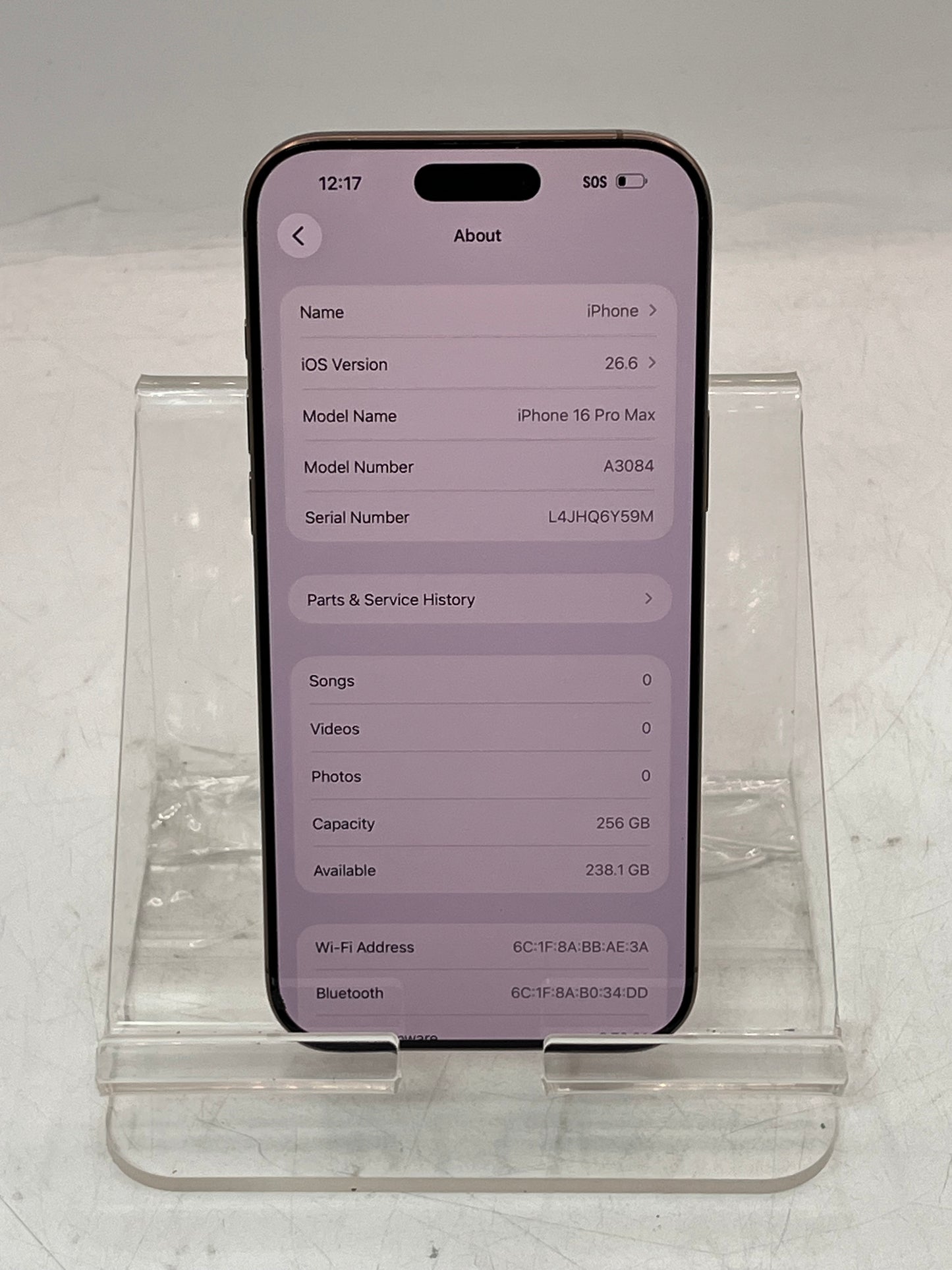 Spectrum Apple iPhone 16 Pro Max MYW53LL/A A3084 256GB Silver Broken