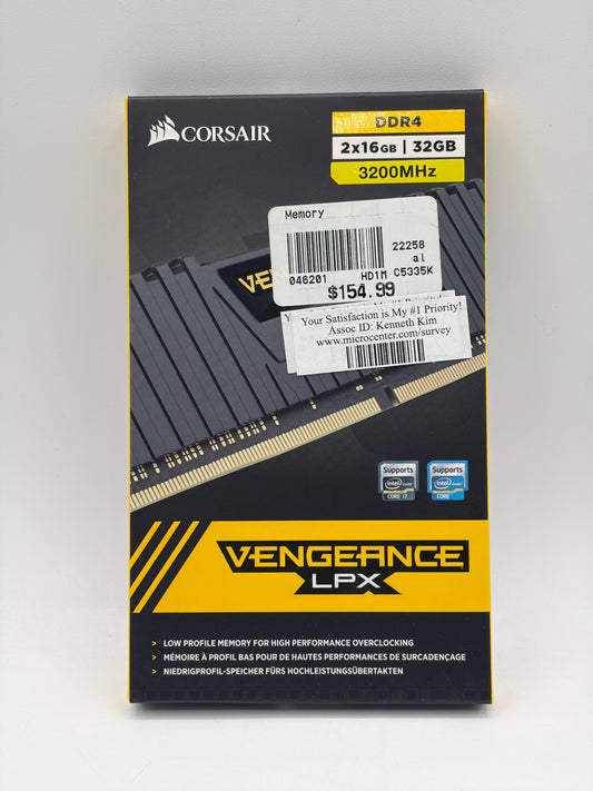 Corsair Vengeance LPX DDR4 DIMM 32GB (2x16GB) 3200MHz Low Profile RAM Memory Kit