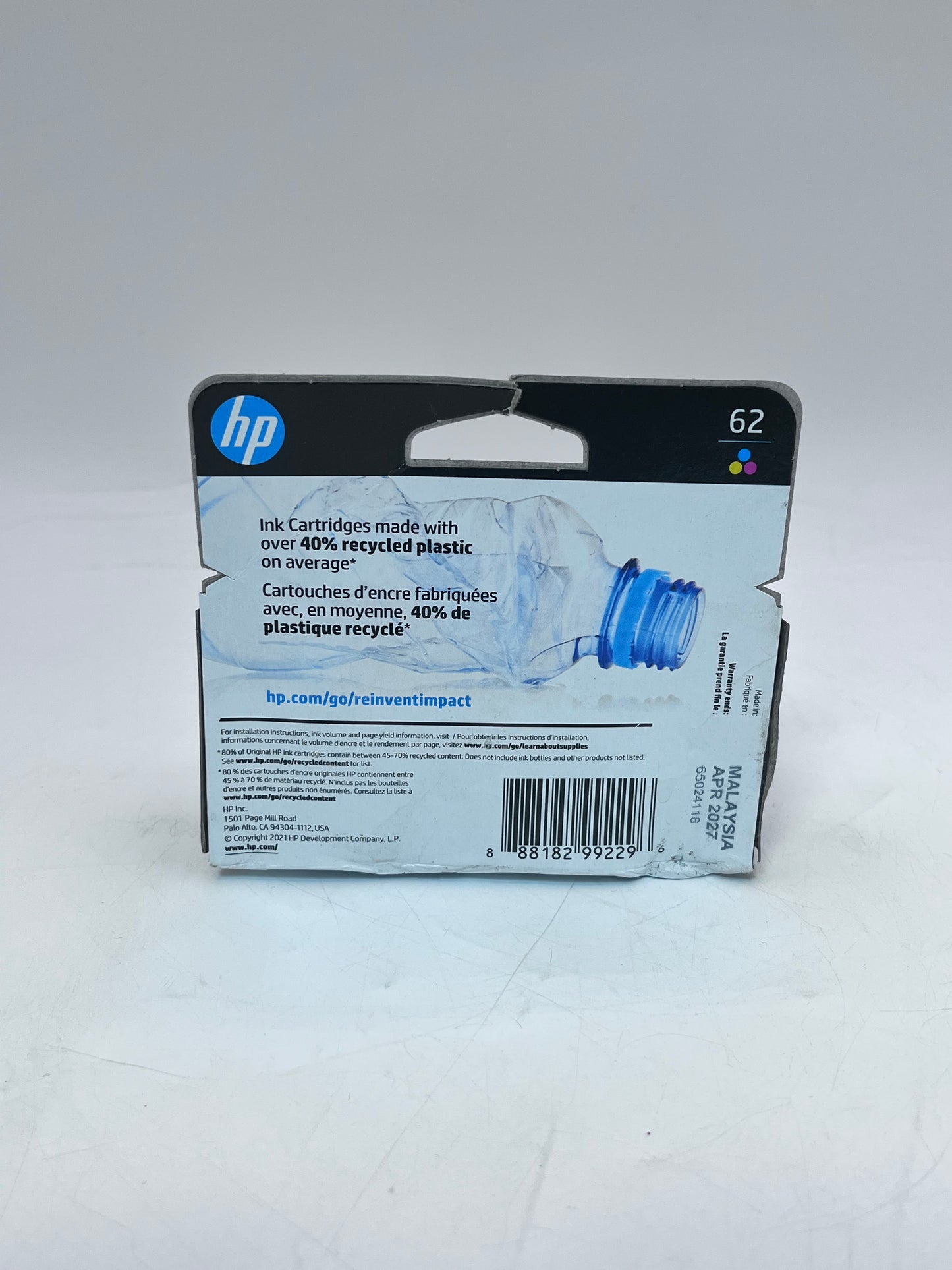 HP 62 Tri-Color Ink Cartridge
