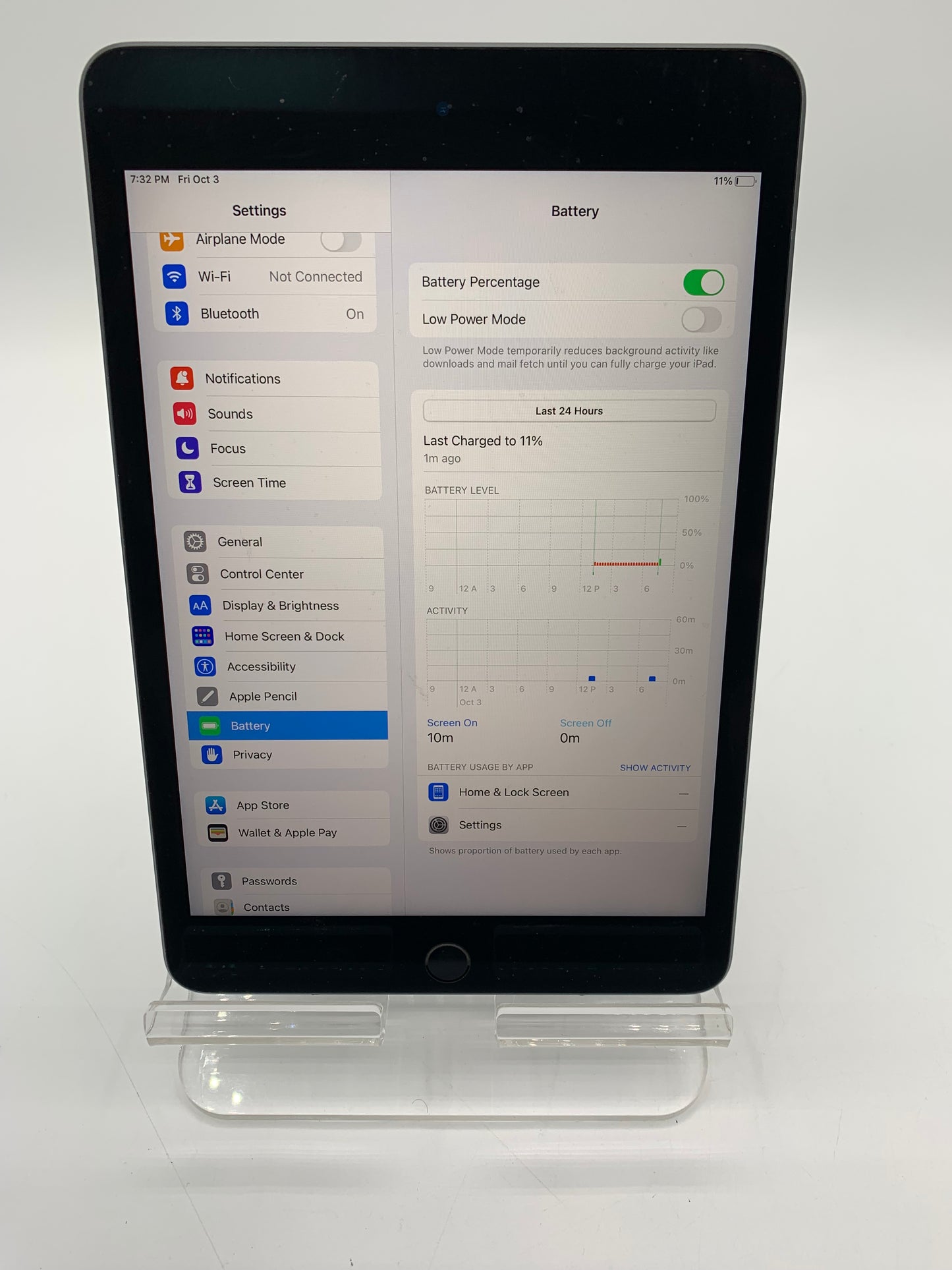 Apple iPad Mini 5th Generation 64GB, Wi-Fi, 7.9" A2133 MUQW2LL/A Space Gray