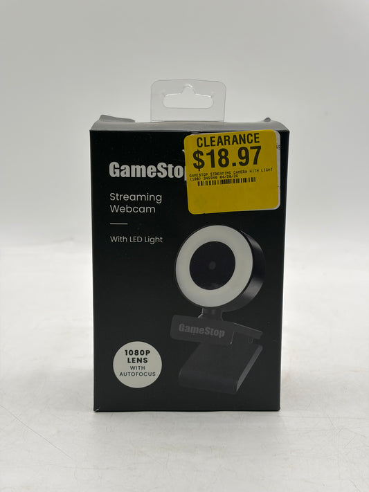 GameStop Streaming Webcam w/ LED Light 1080p Autofocus Black