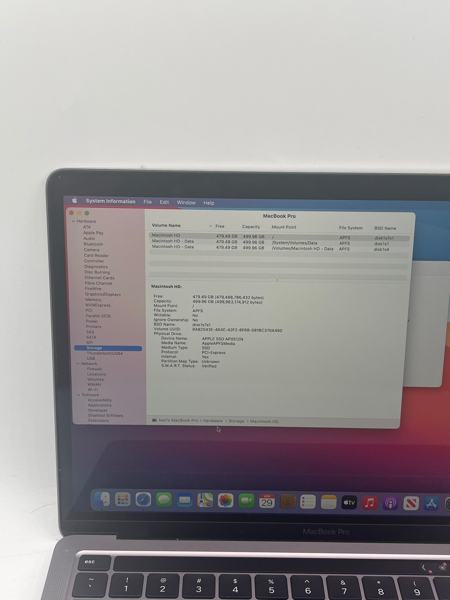 2020 Apple MacBook Pro 13" i7 32GB 512GB A2251 MWP42LL/A Space Gray Free Shipping