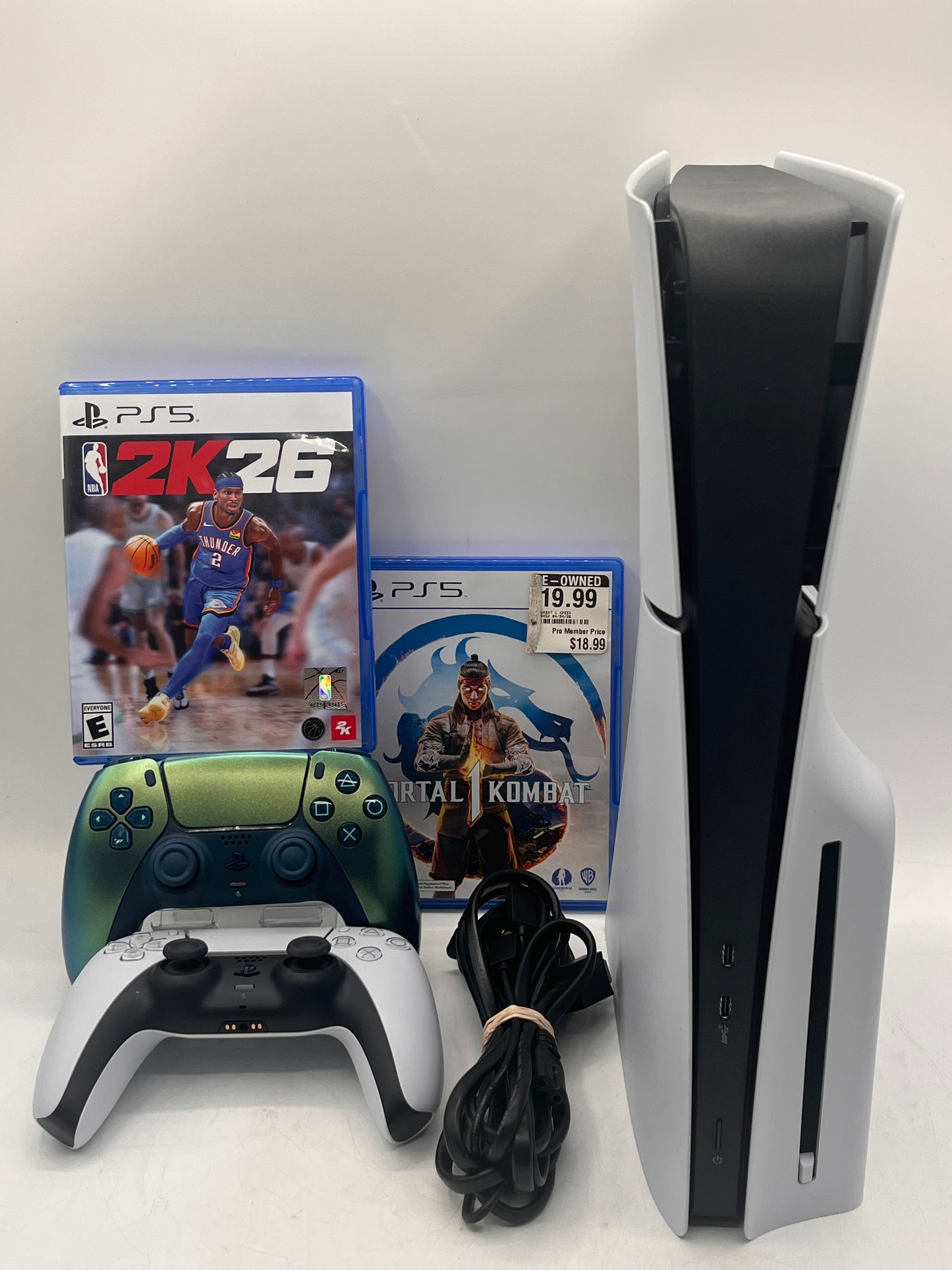 Sony PlayStation 5 Slim Disc (CFI-2115) 1TB White with 2 Controllers and 2 Games